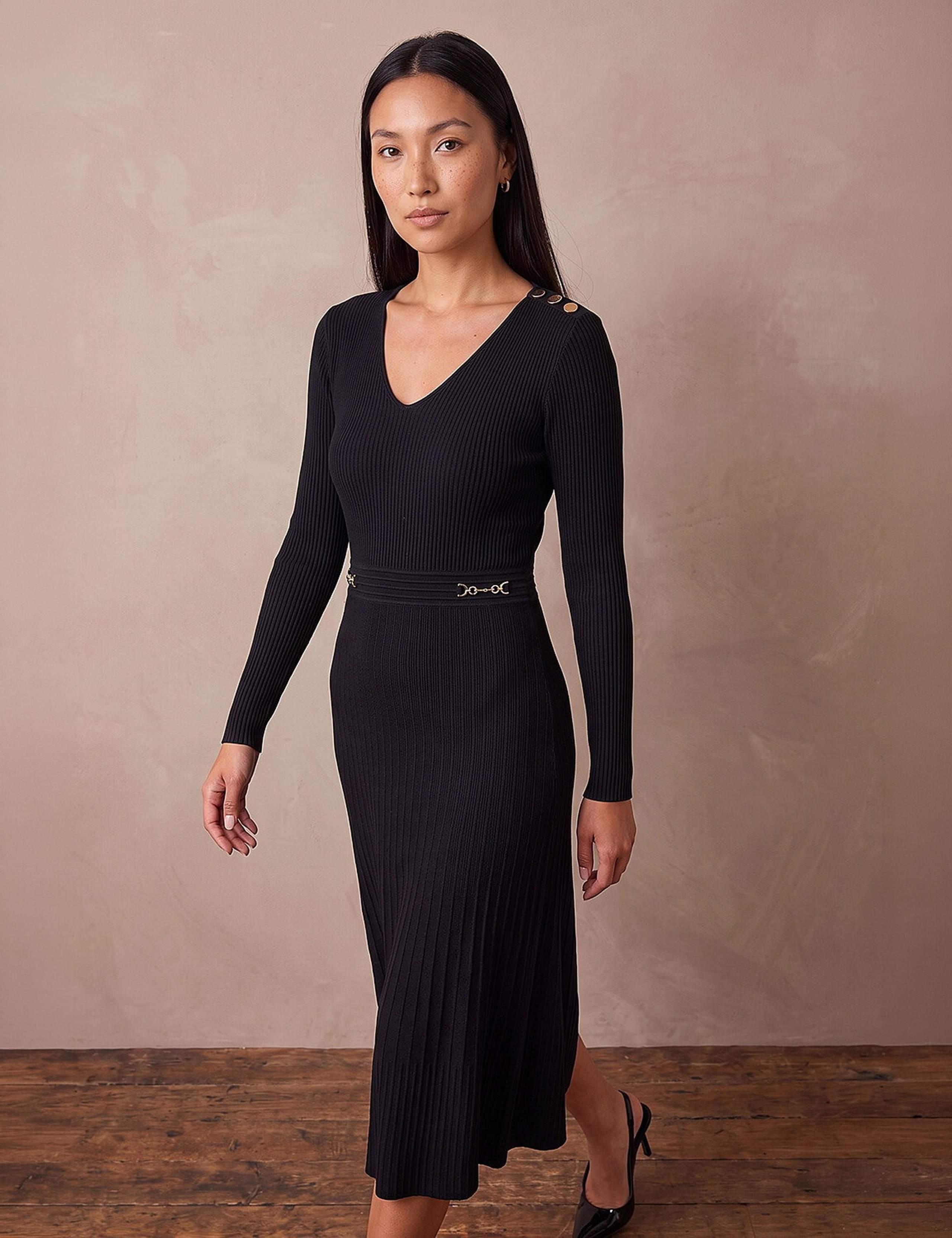 V Neck Trim Detail Dress 2 of 4