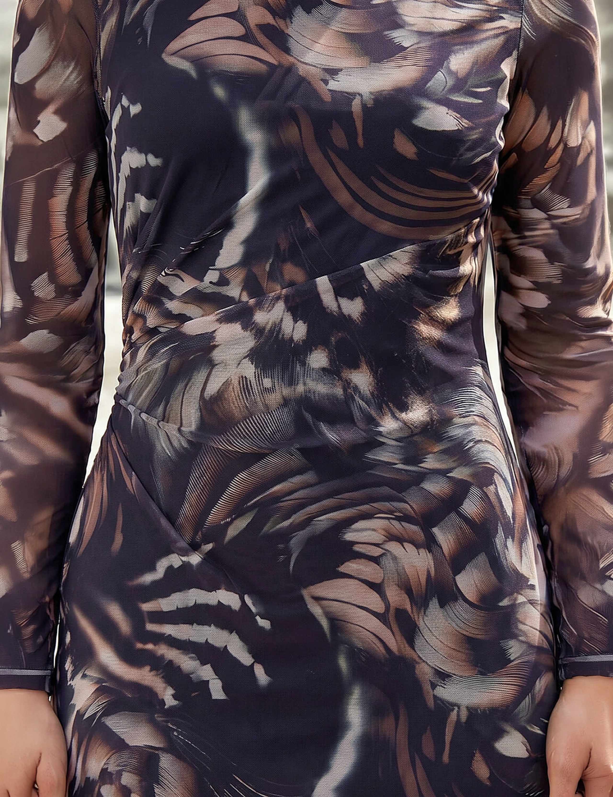 Petite Abstract Mesh Midi Dress 4 of 4