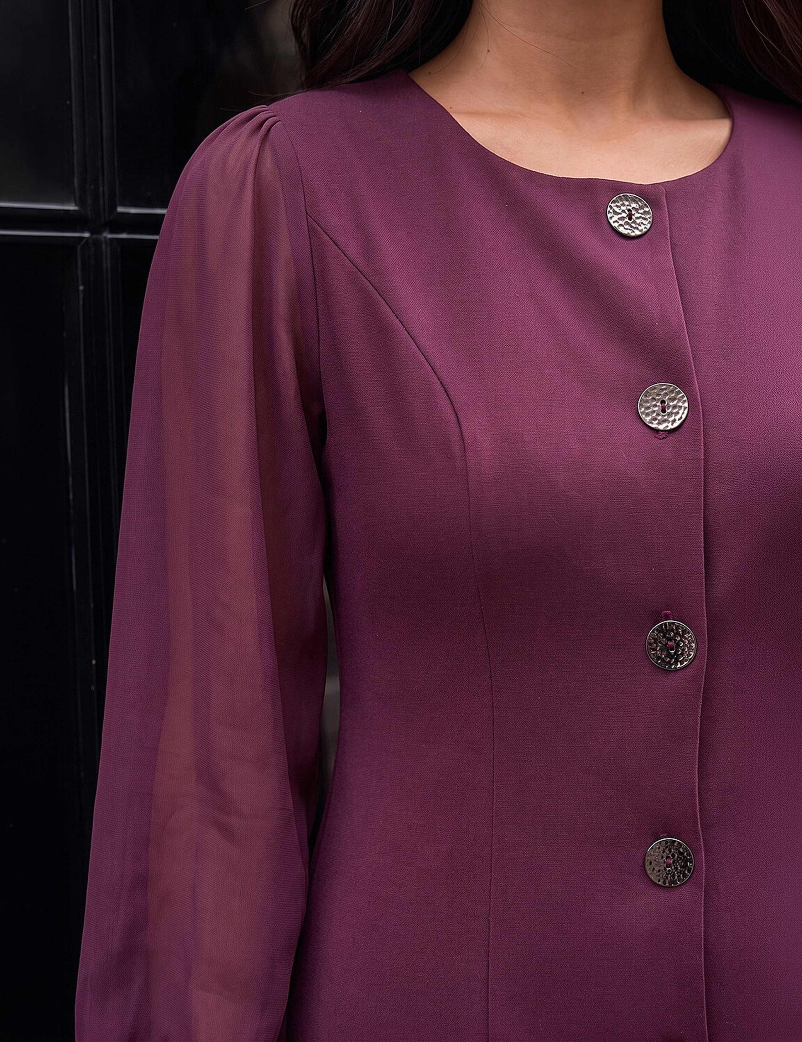 Petite Button Through Knee Length Dress 3 of 4
