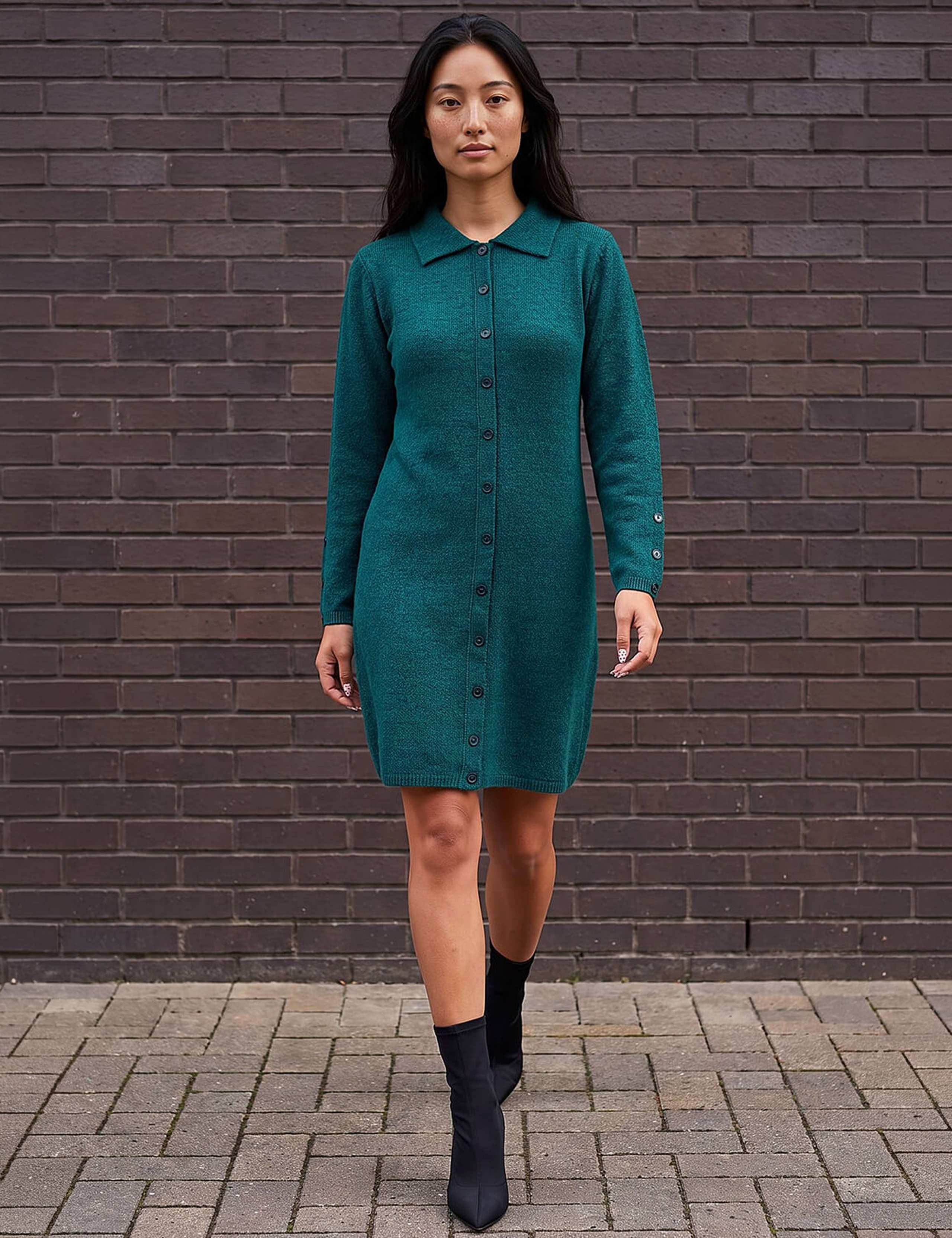 Petite Collared Knitted Shift Dress 3 of 4