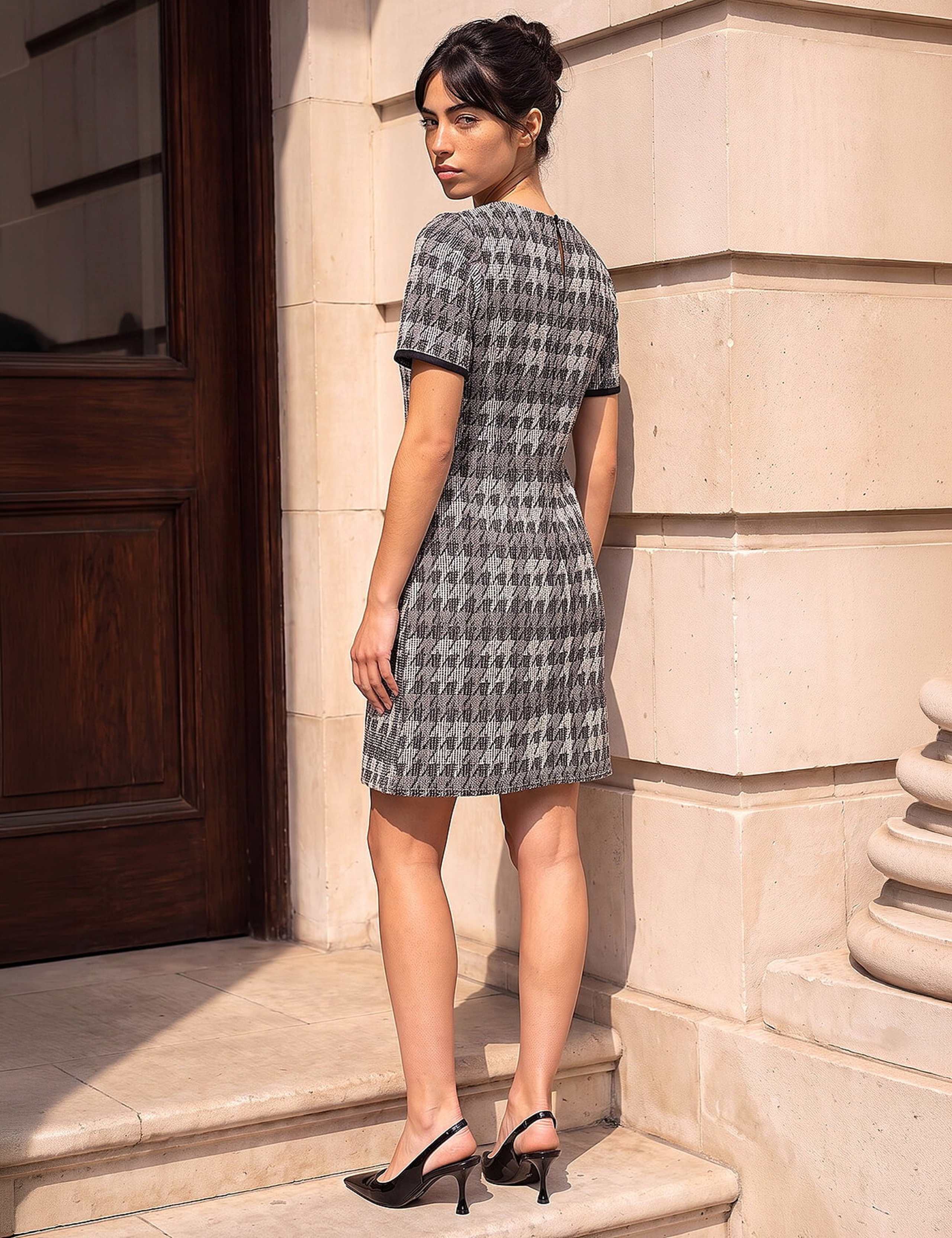 Petite Houndstooth Shift Dress 3 of 4