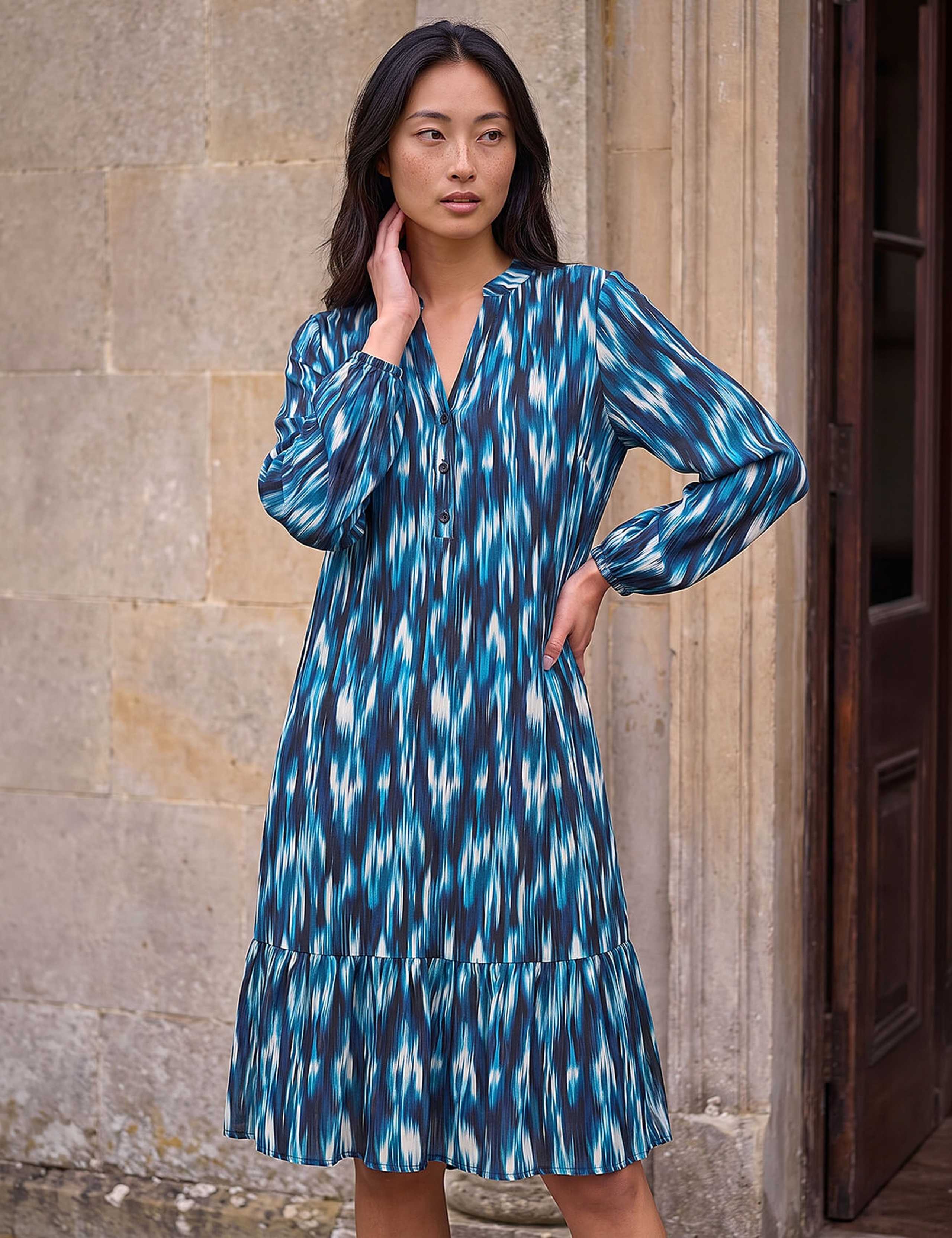 Petite Ikat Print Tiered Dress 2 of 4