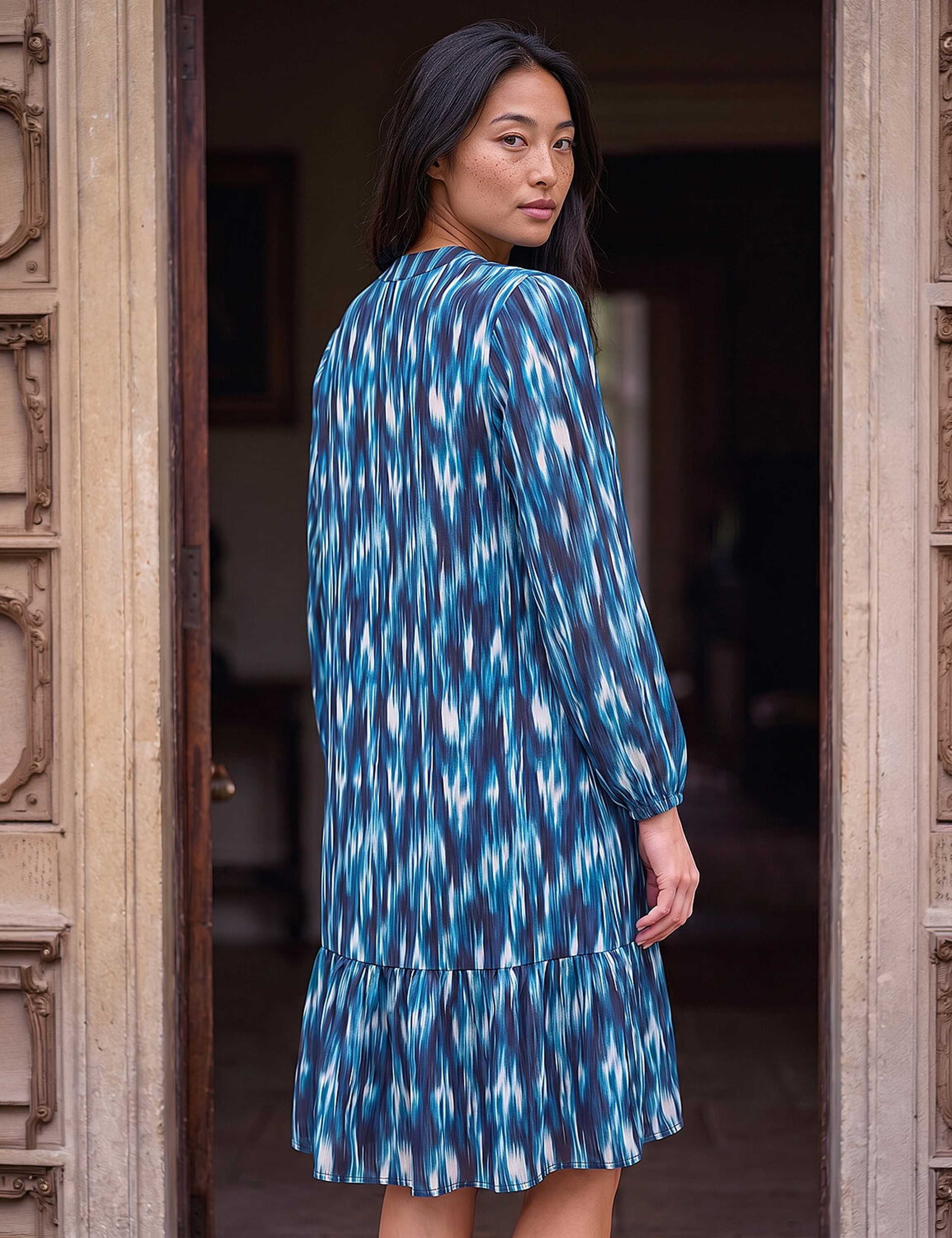 Petite Ikat Print Tiered Dress 3 of 4
