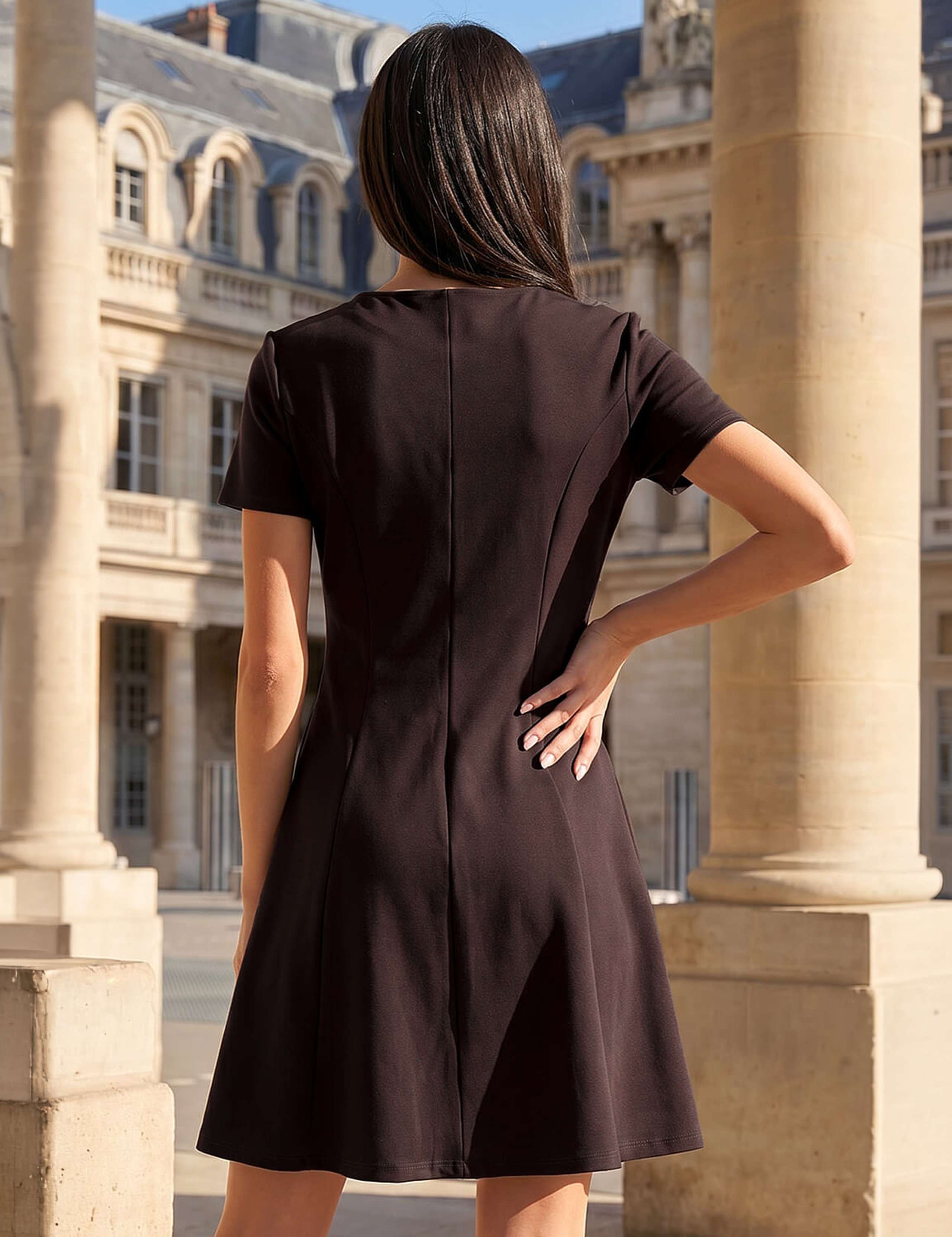 Petite Ponte Knee Length Dress 3 of 4