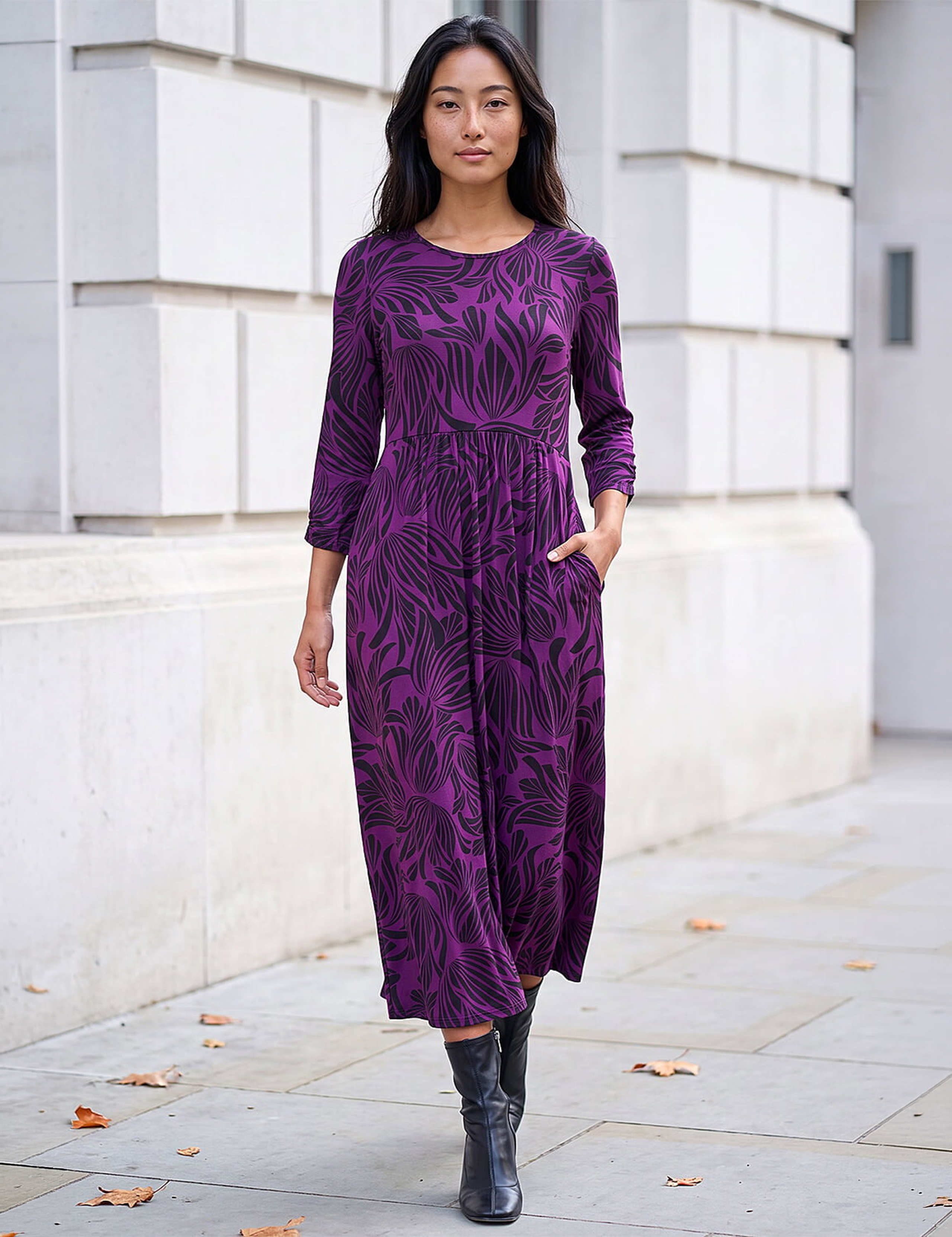 Petite Swirl Print Midi Dress 2 of 4