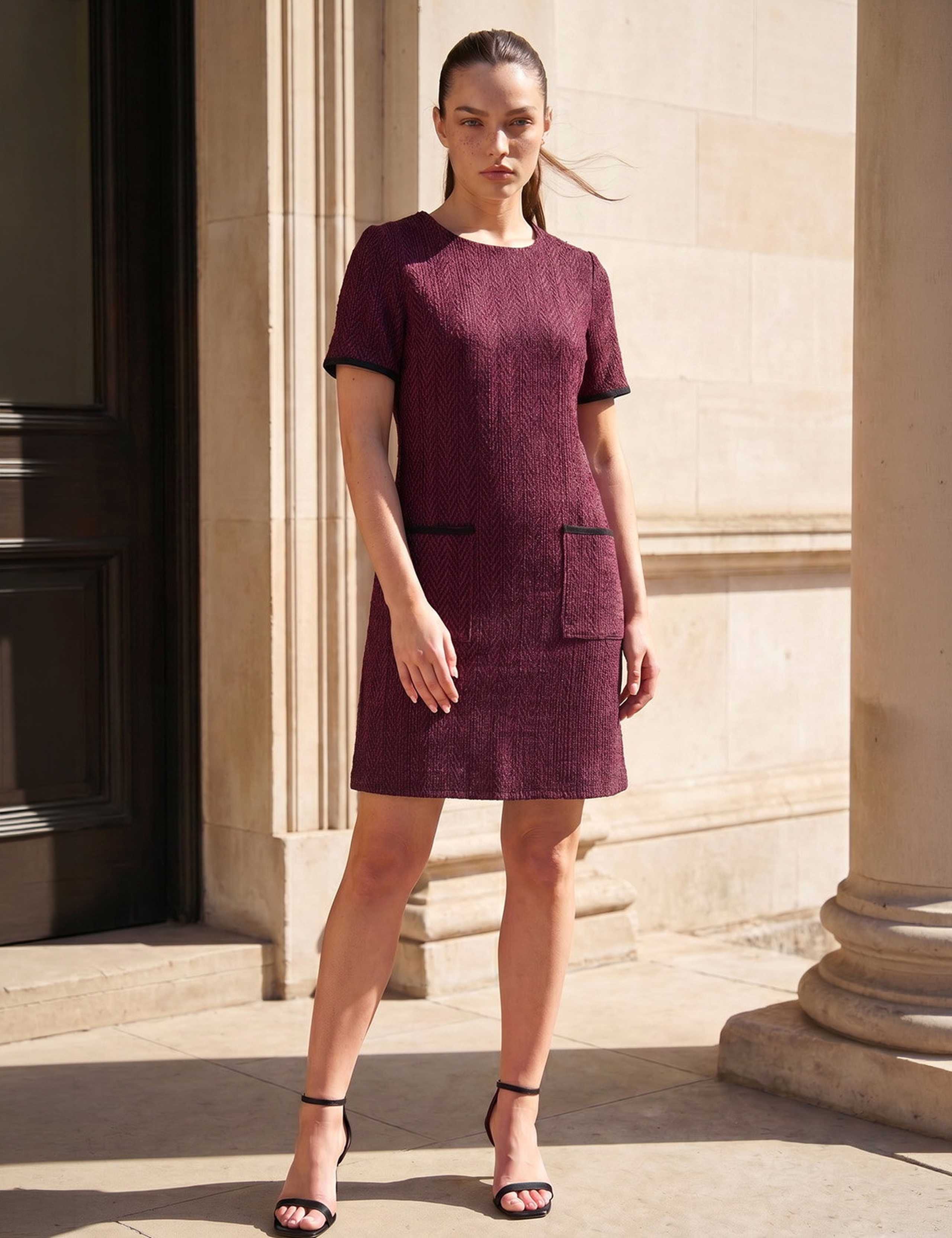 Petite Textured Shift Dress 1 of 4