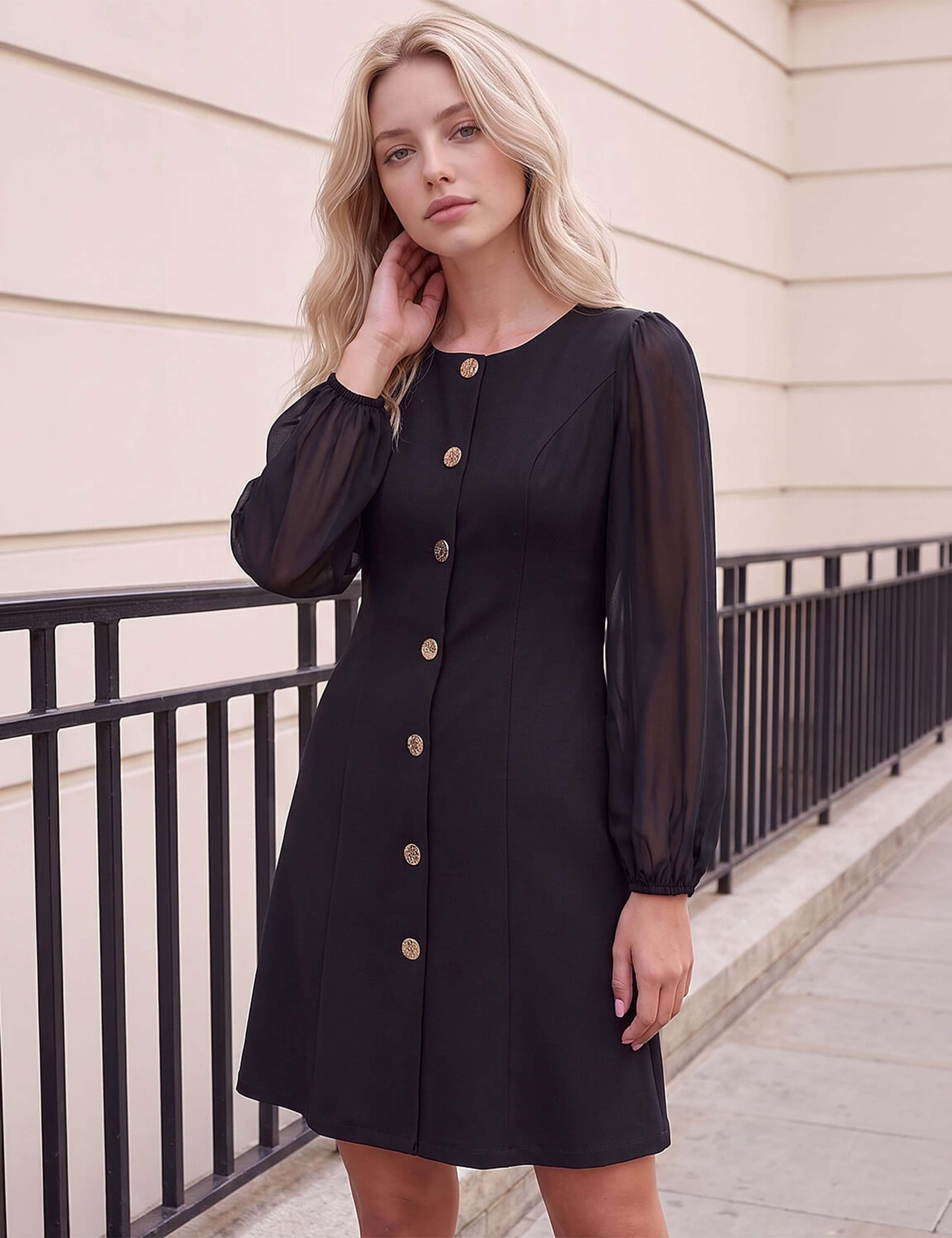Petite Button Through Midi Dress 2 of 4