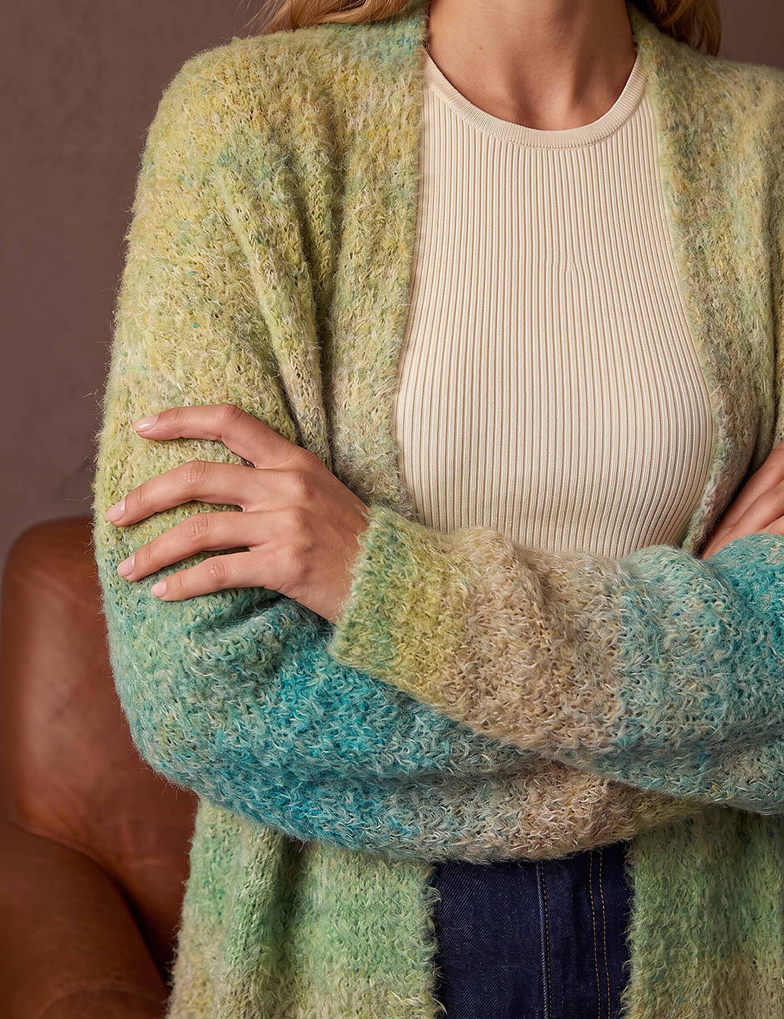 Ombre Longline Cardigan With Wool 4 of 4