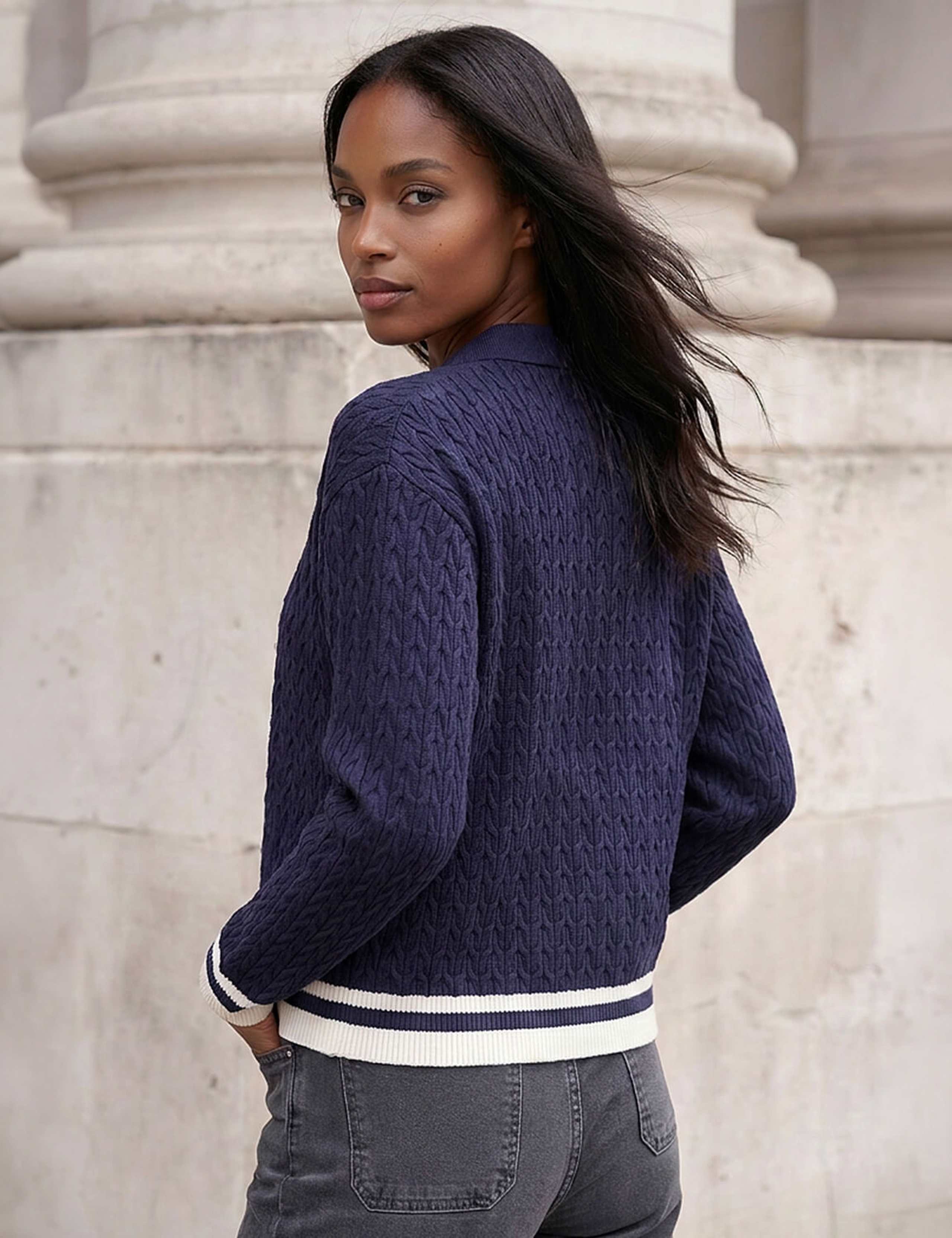 Cable Knit Collared Cardigan 3 of 4