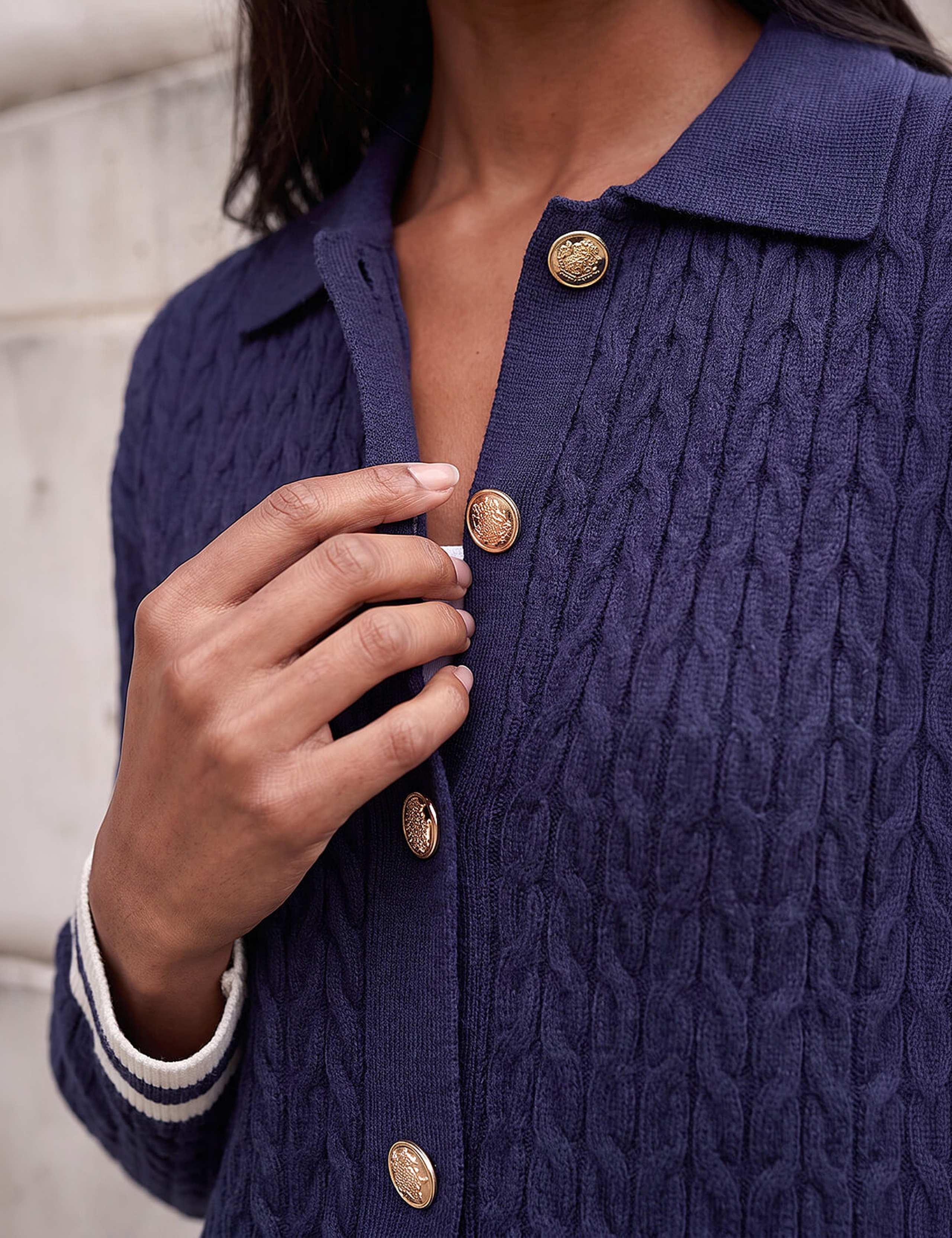 Cable Knit Collared Cardigan 4 of 4