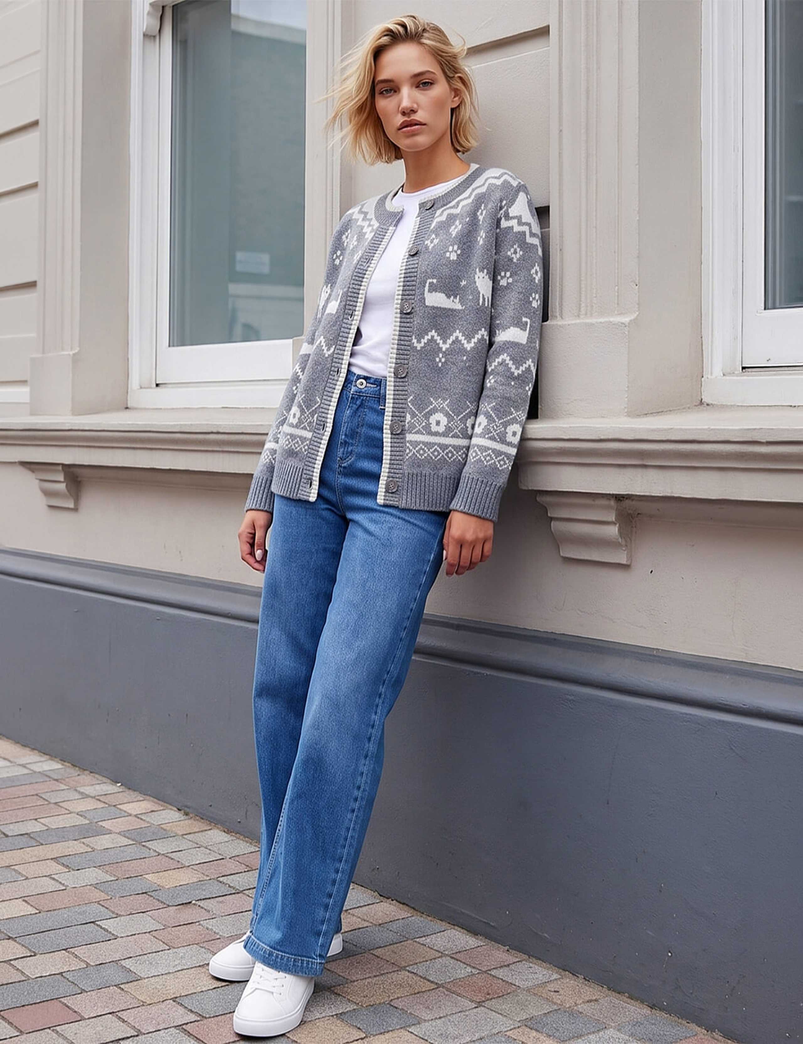 Cat Jacquard Cardigan 2 of 4