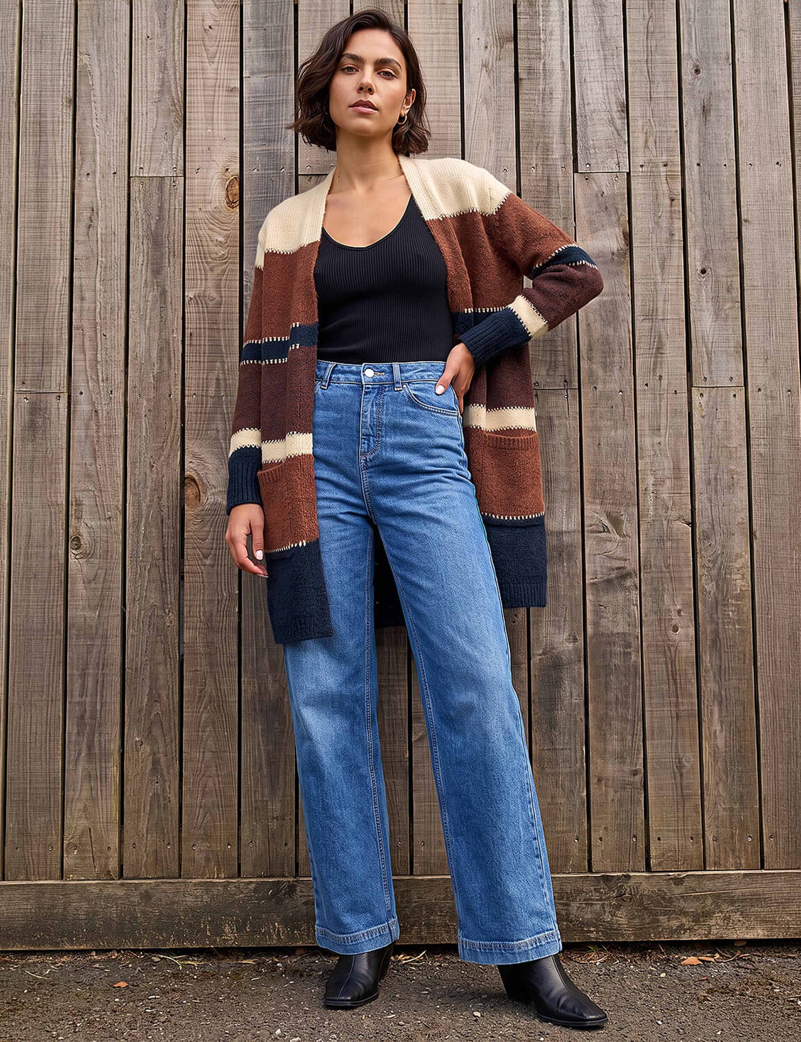 Colour Block Longline Cardigan 2 of 4