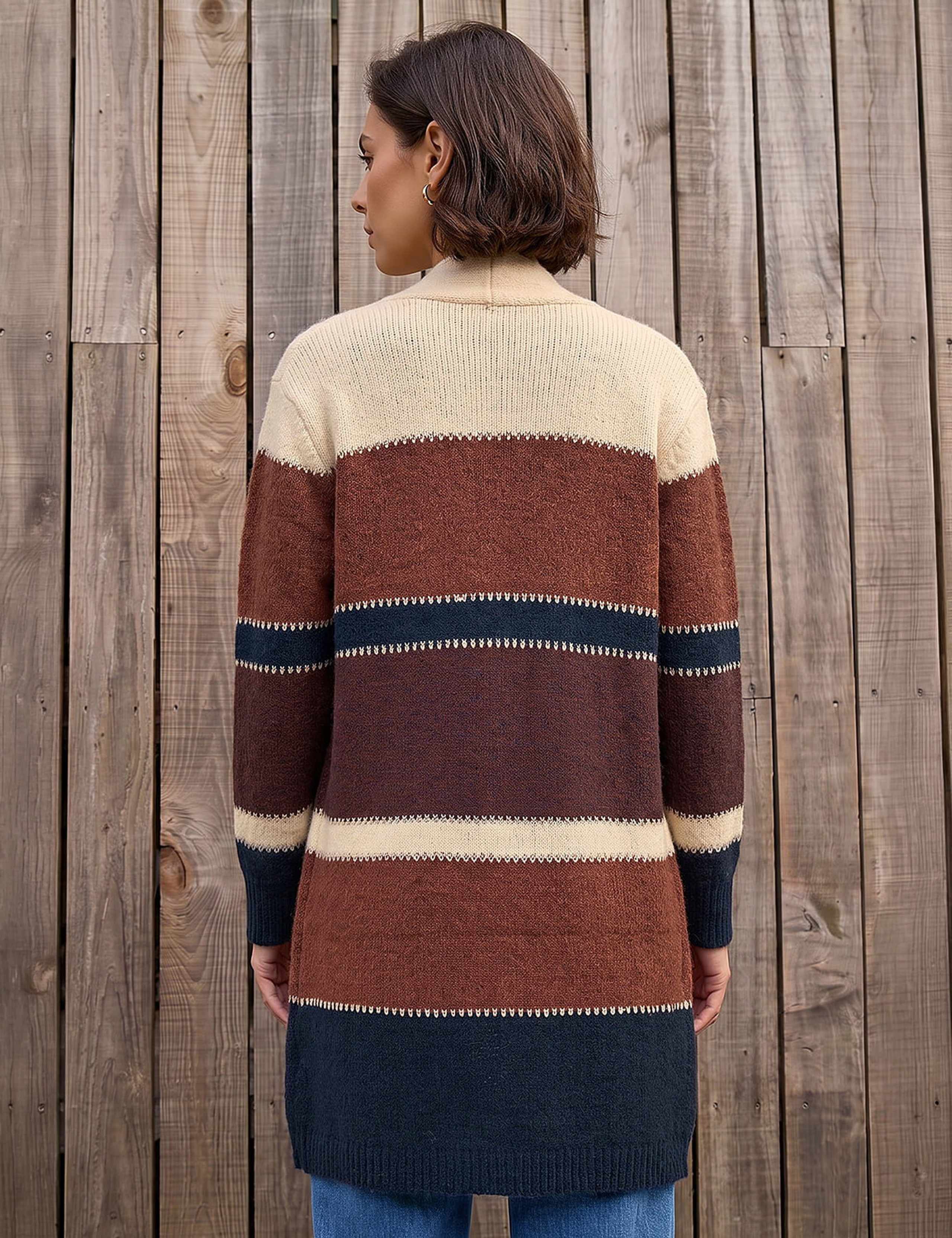 Colour Block Longline Cardigan 3 of 4