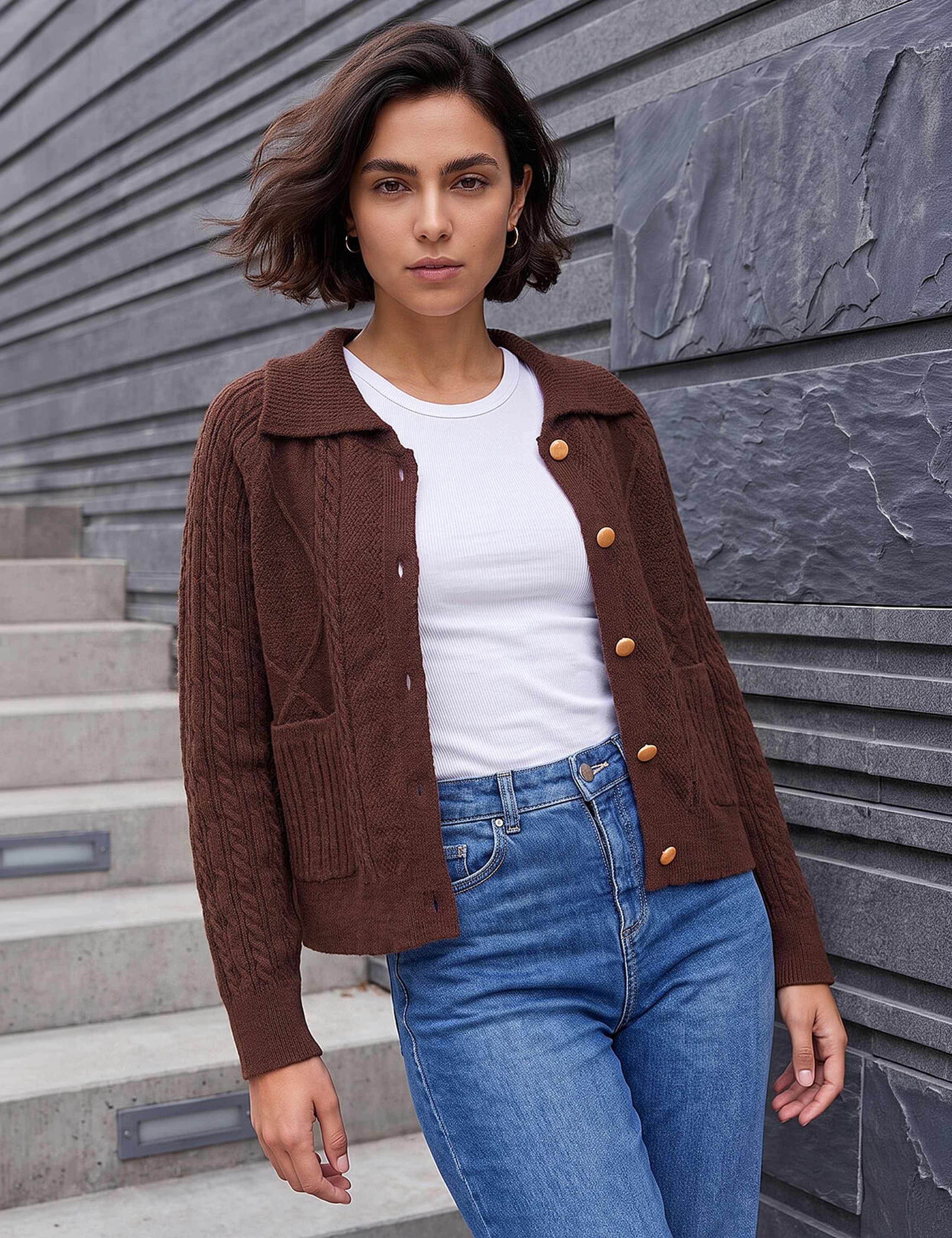 Chunky Cable Knit Cardigan 3 of 4