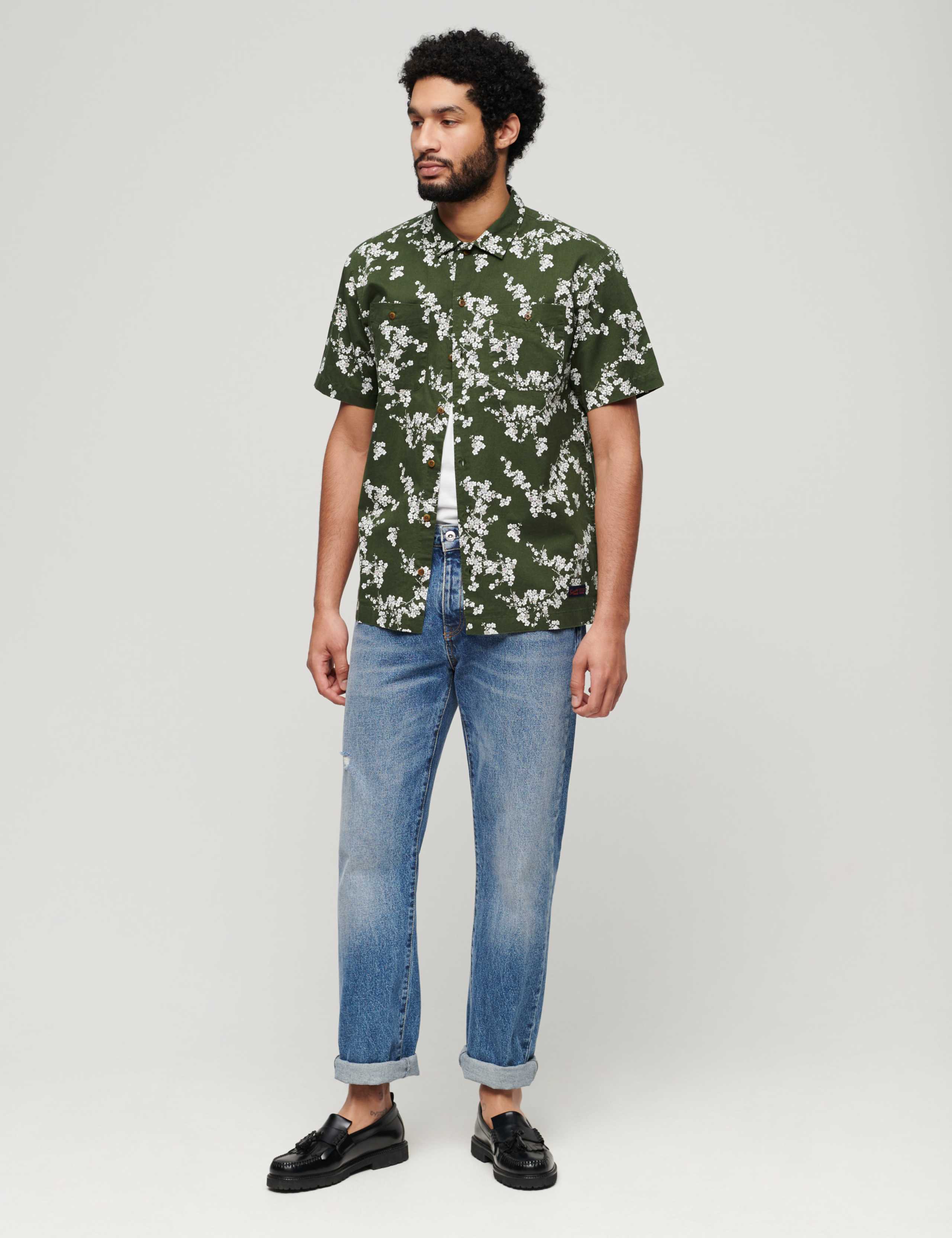 Linen Blend Printed Shirt 2 of 6