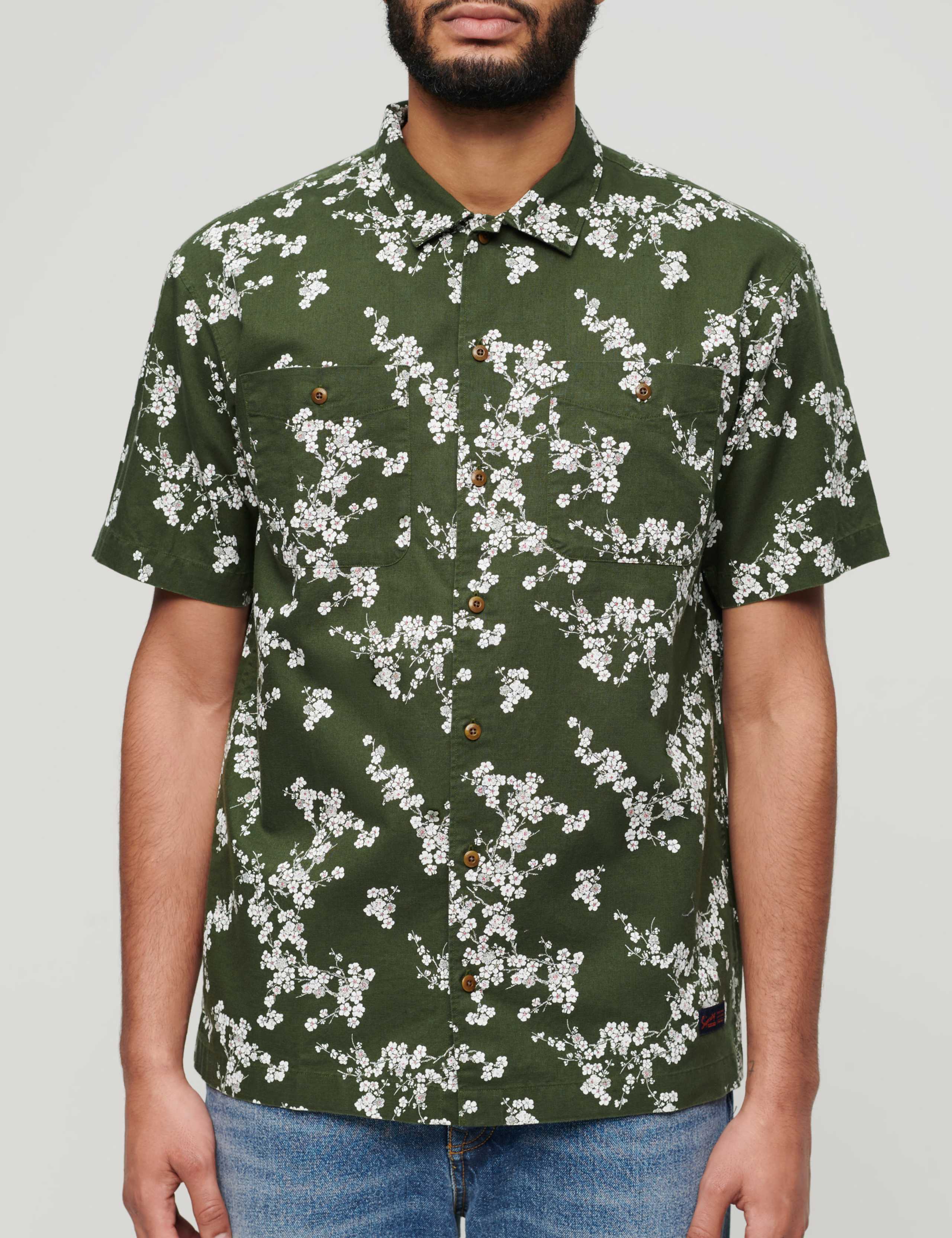 Linen Blend Printed Shirt 3 of 6