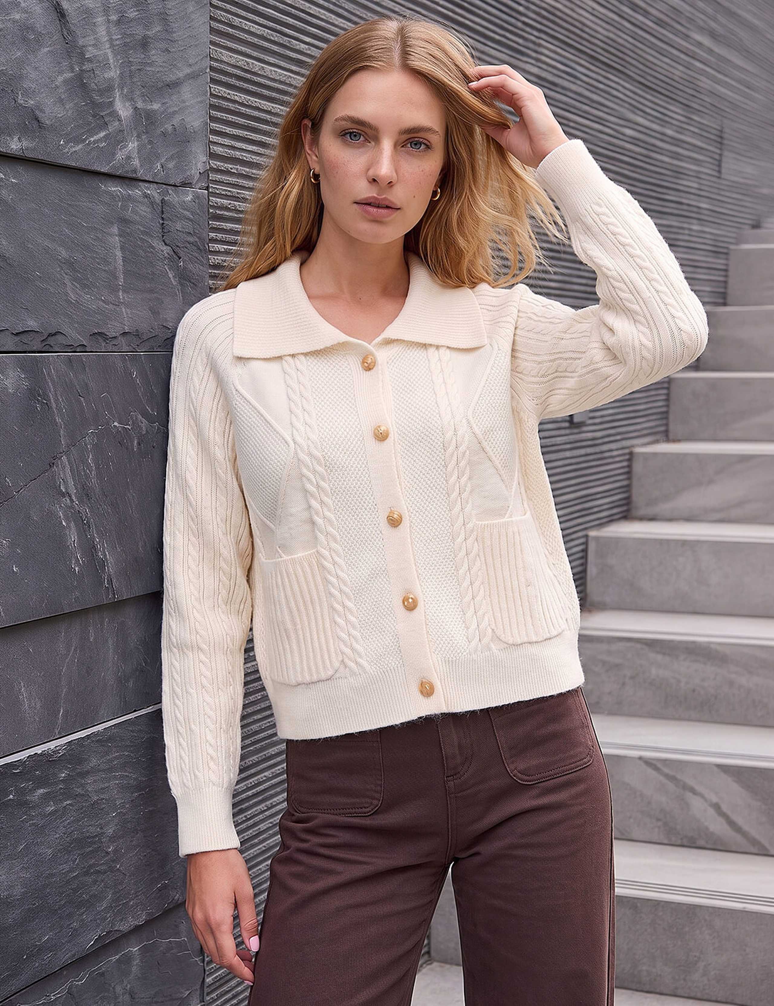 Chunky Cable Knit Cardigan 1 of 4