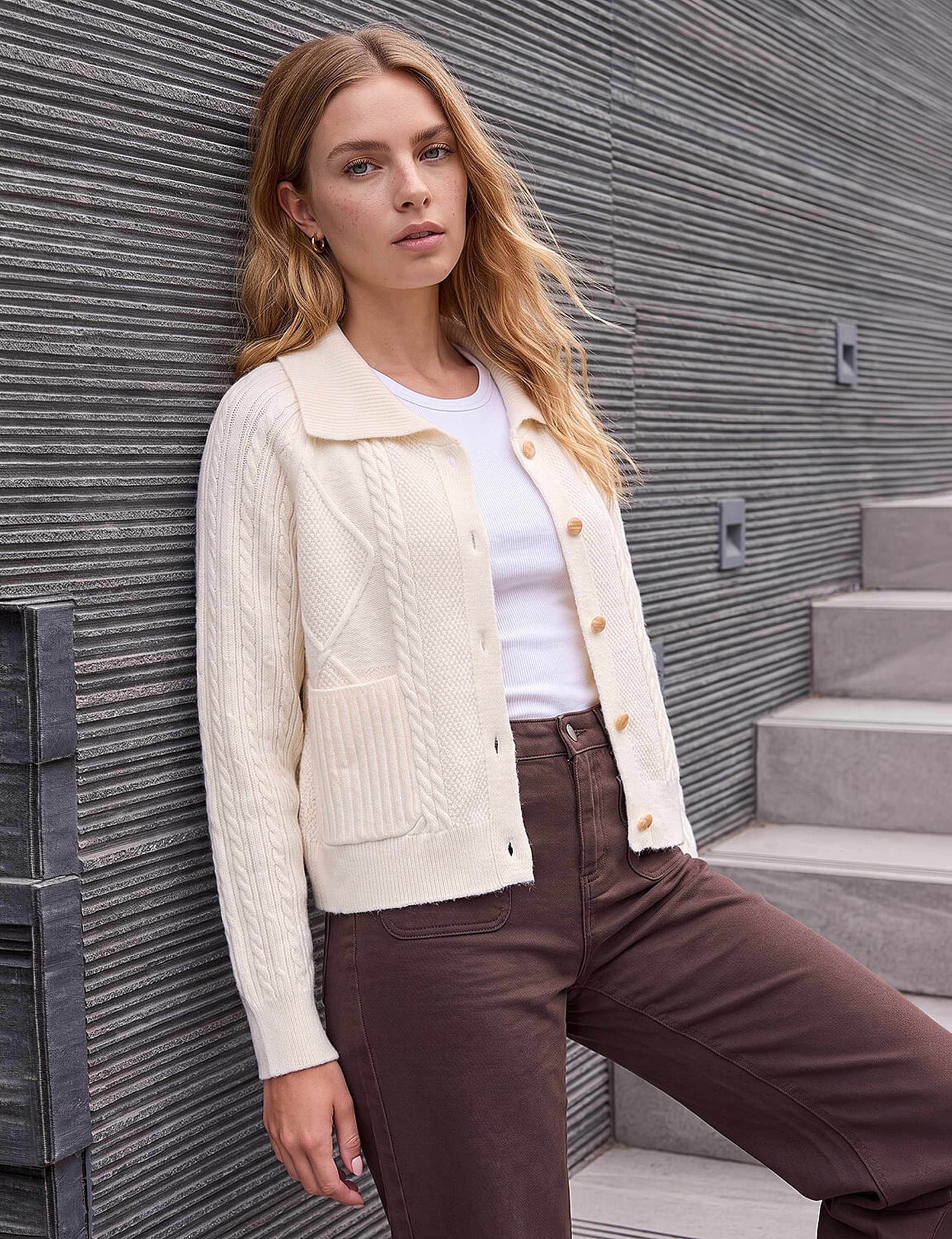 Chunky Cable Knit Cardigan 3 of 4