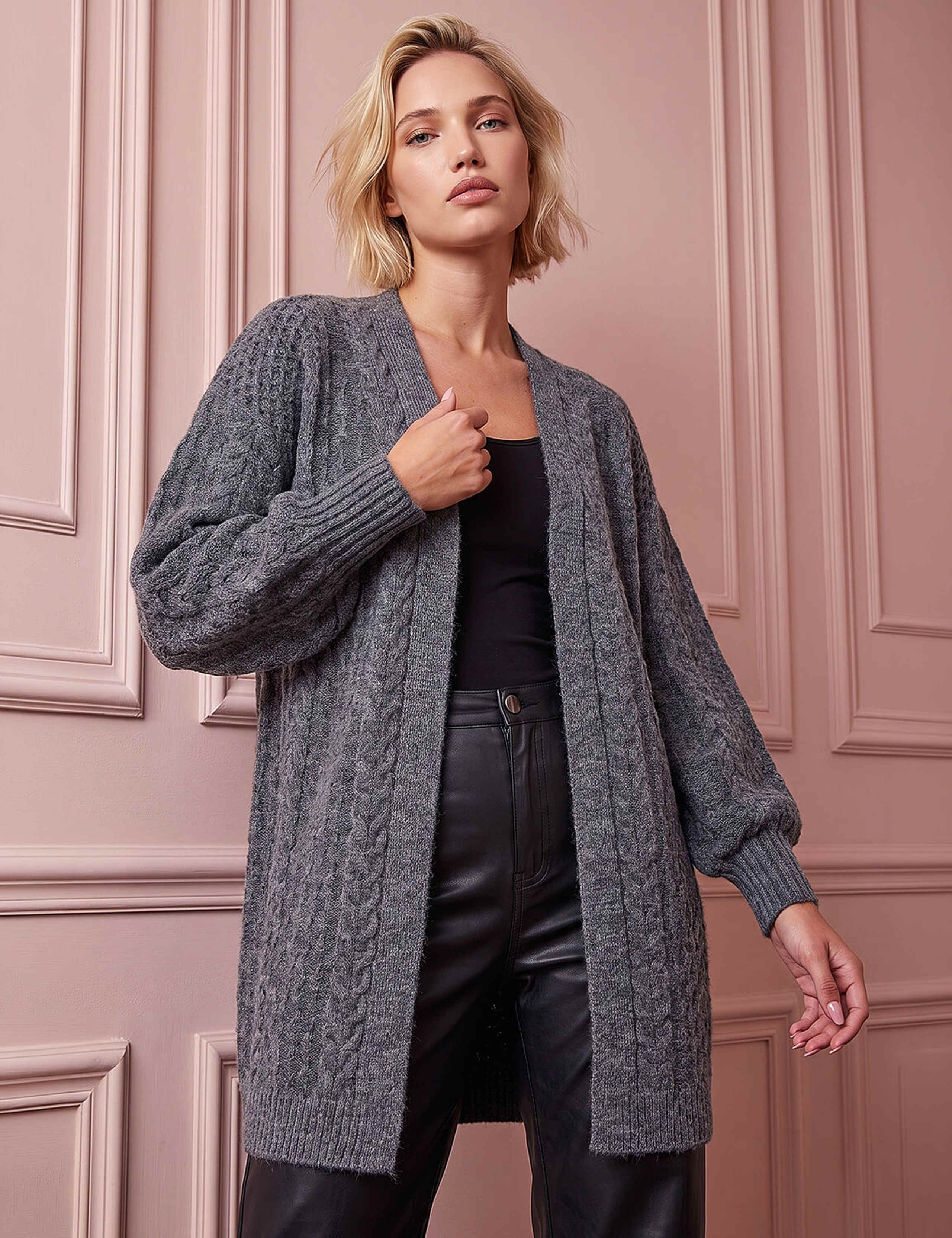 Chunky Cable Knit Cardigan 1 of 4