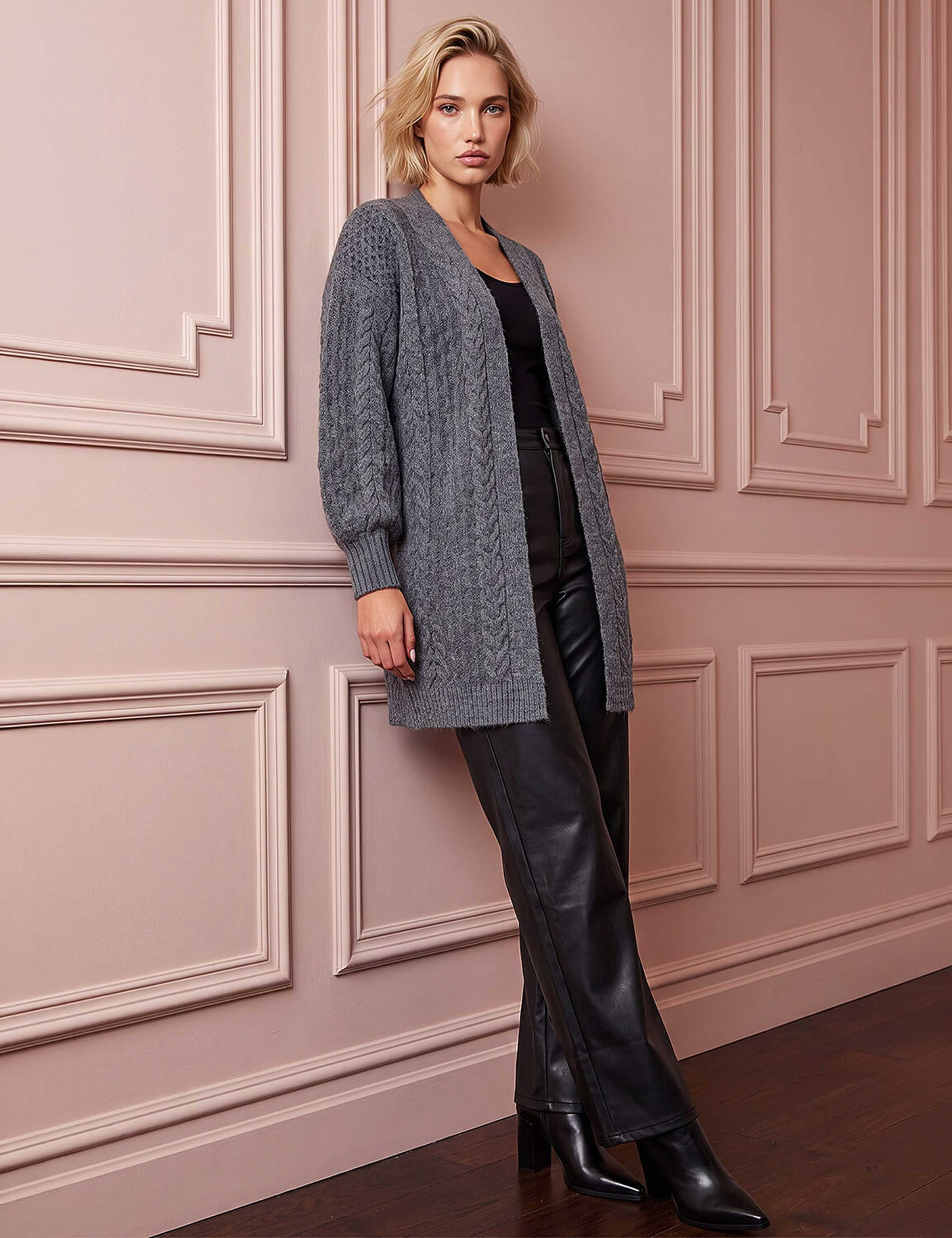 Chunky Cable Knit Cardigan 2 of 4