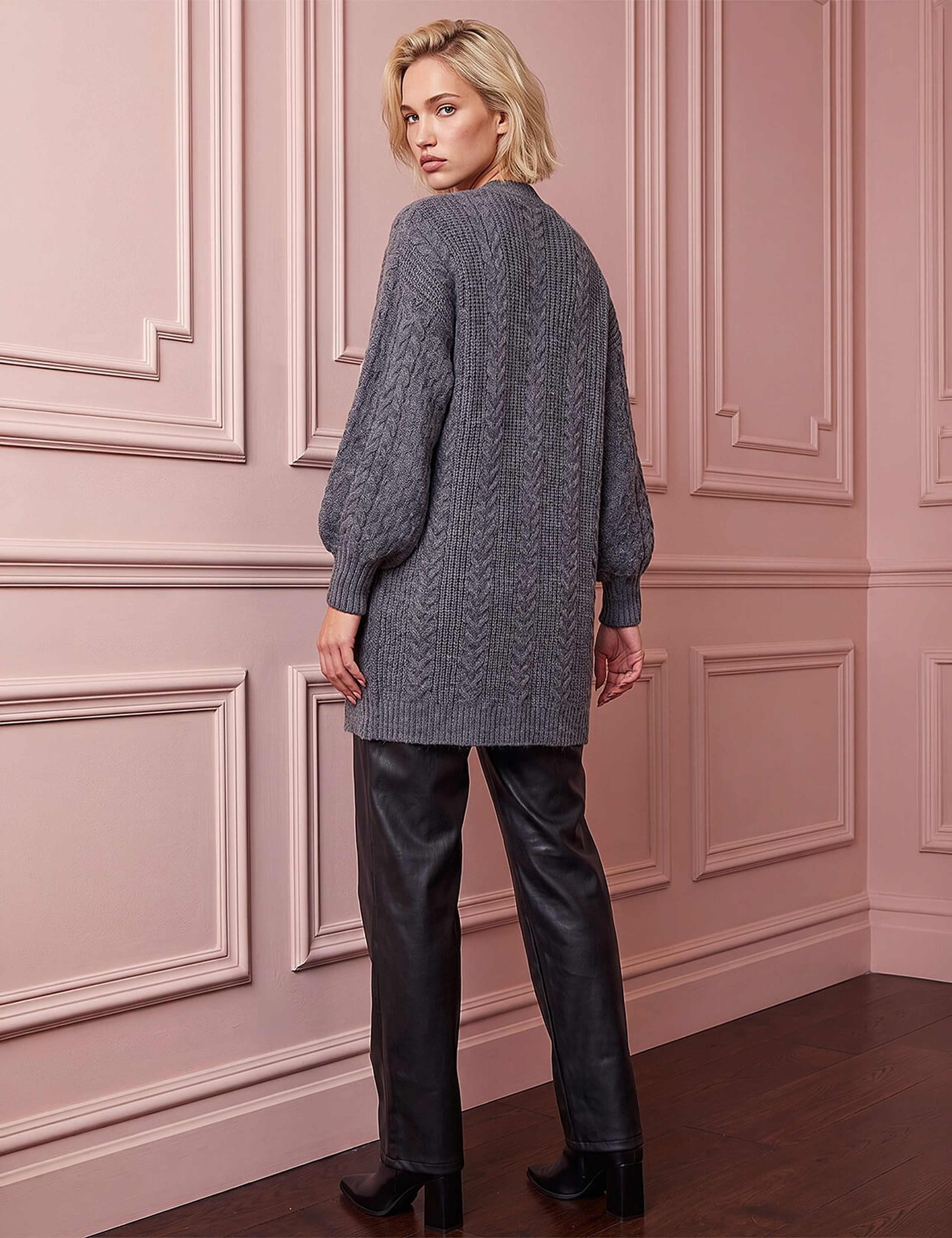 Chunky Cable Knit Cardigan 3 of 4