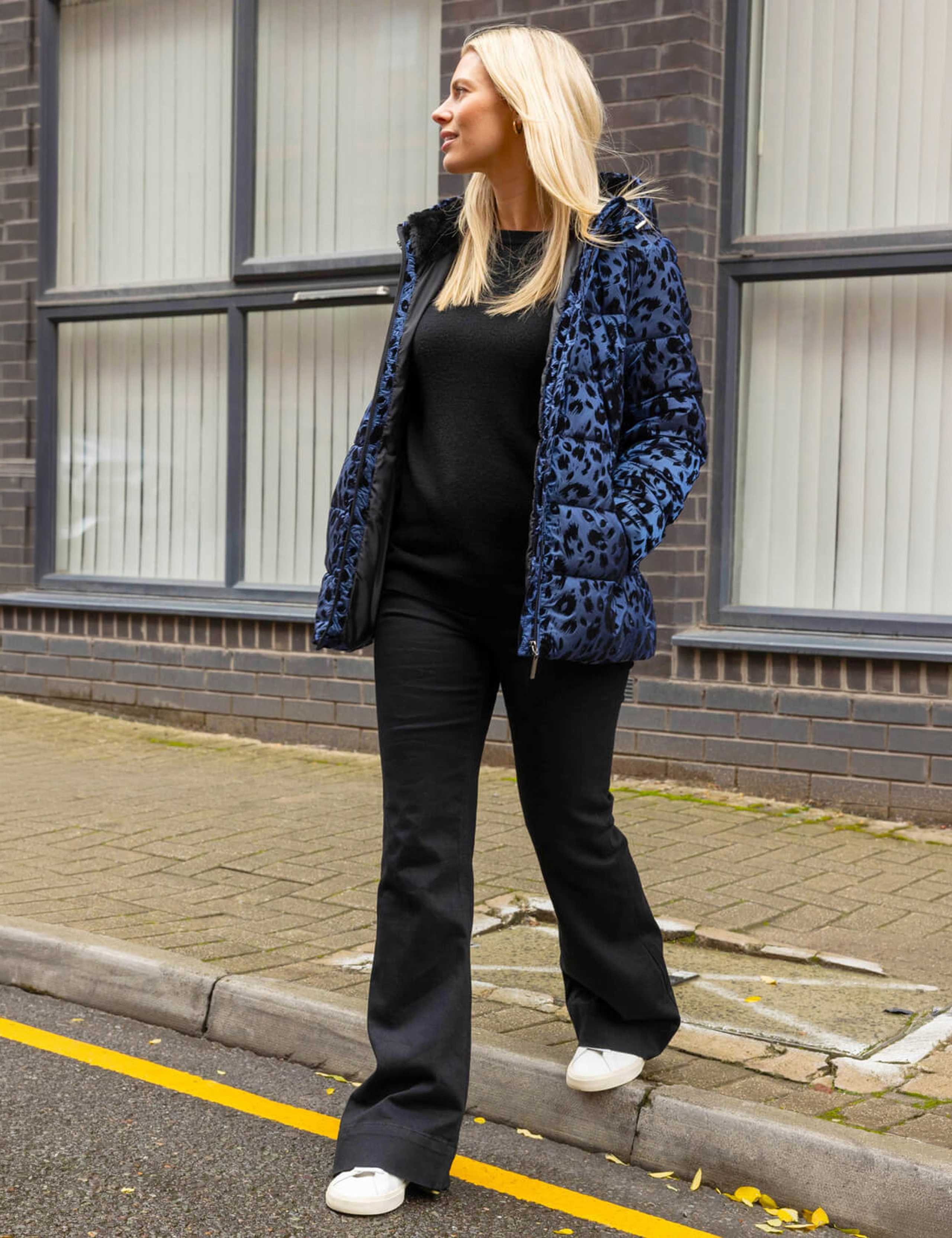 Animal Print Hooded Cropped Coat 2 of 4