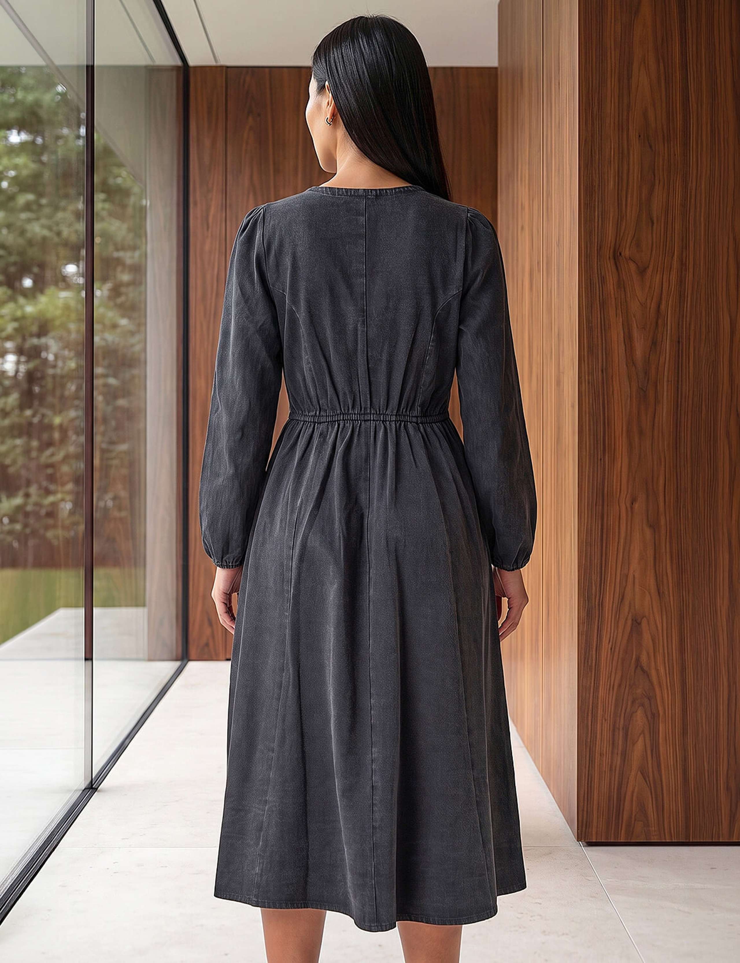 Pure Cotton Button Through Midi Dress 3 of 4