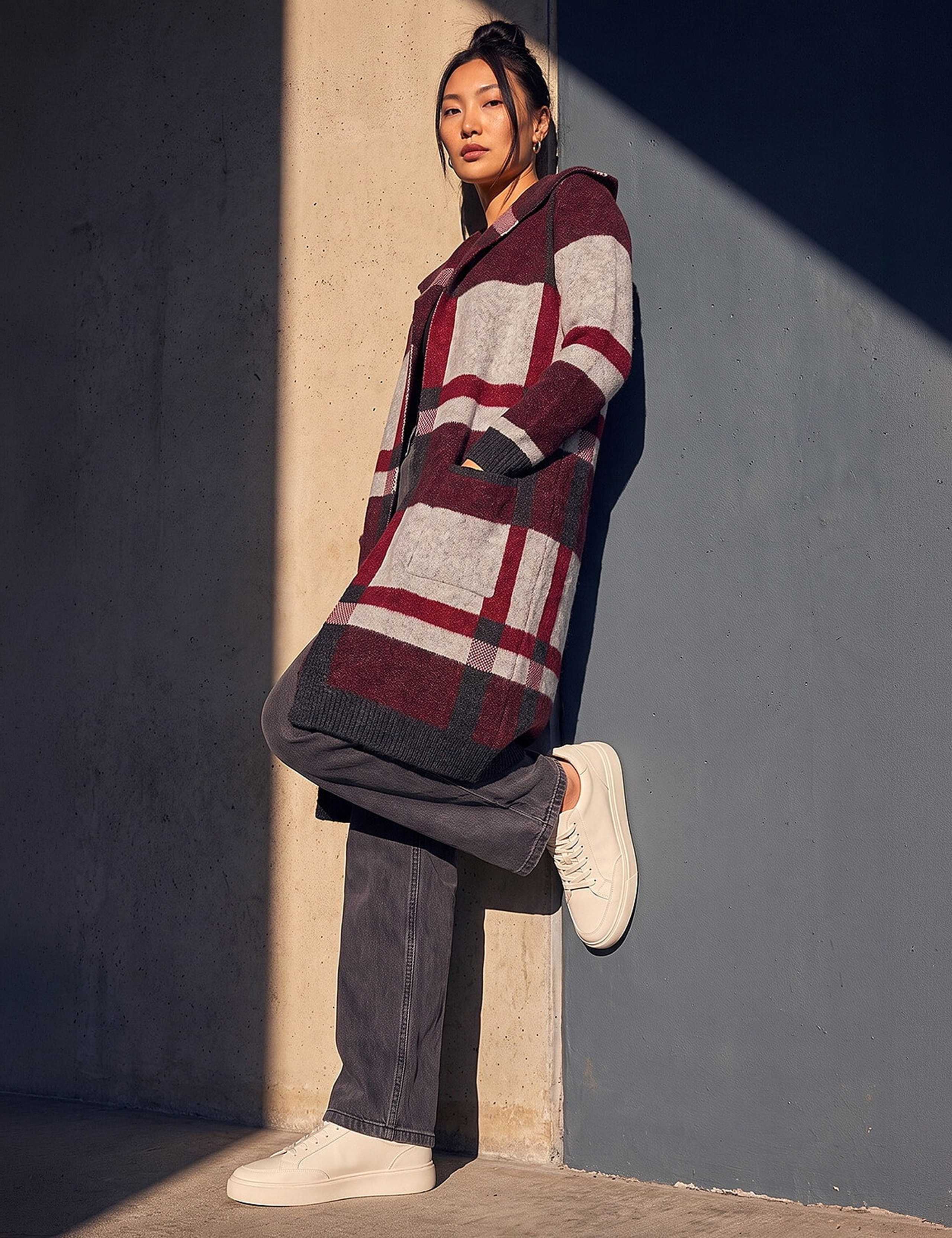 Checked Longline Cardigan 2 of 4