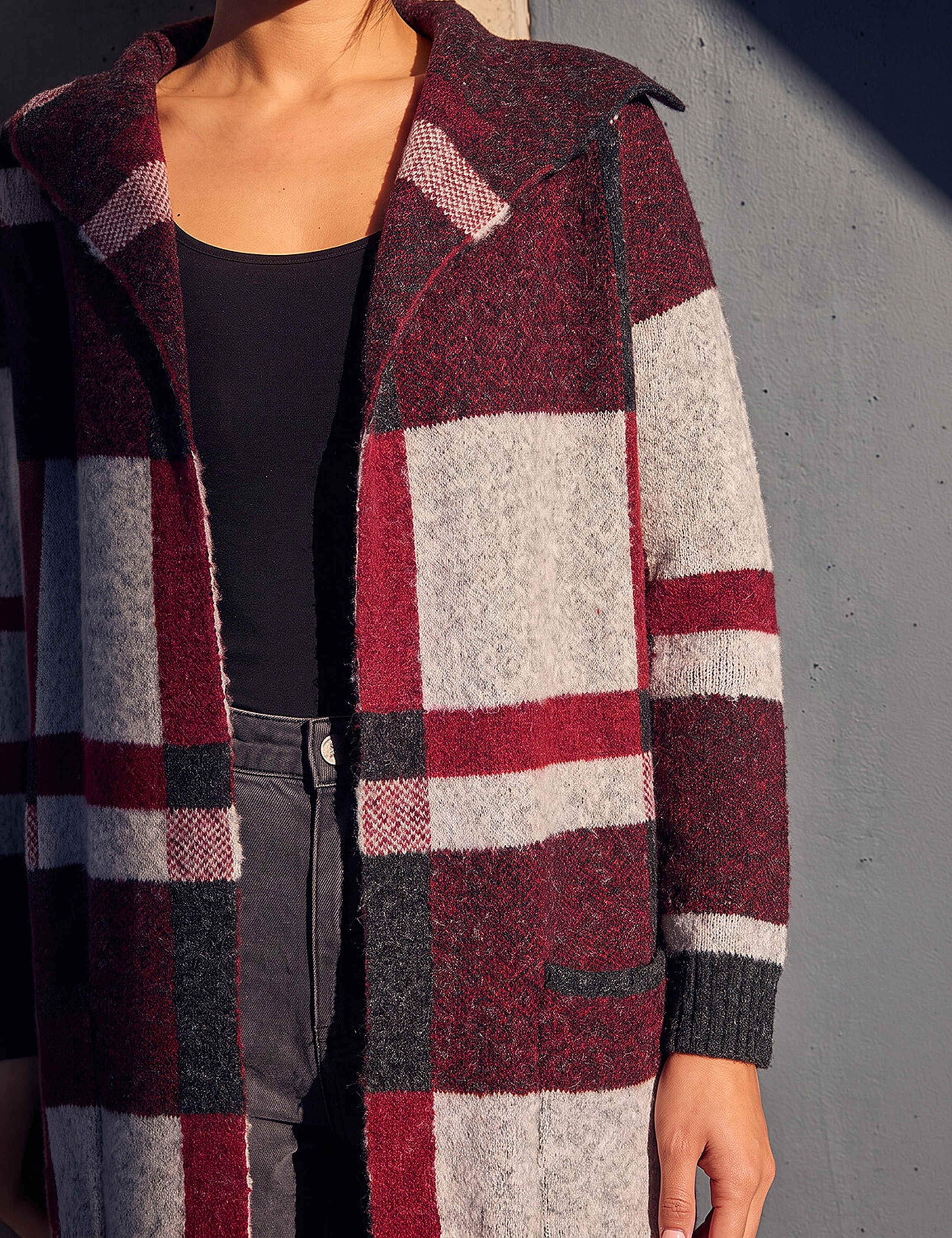 Checked Longline Cardigan 4 of 4