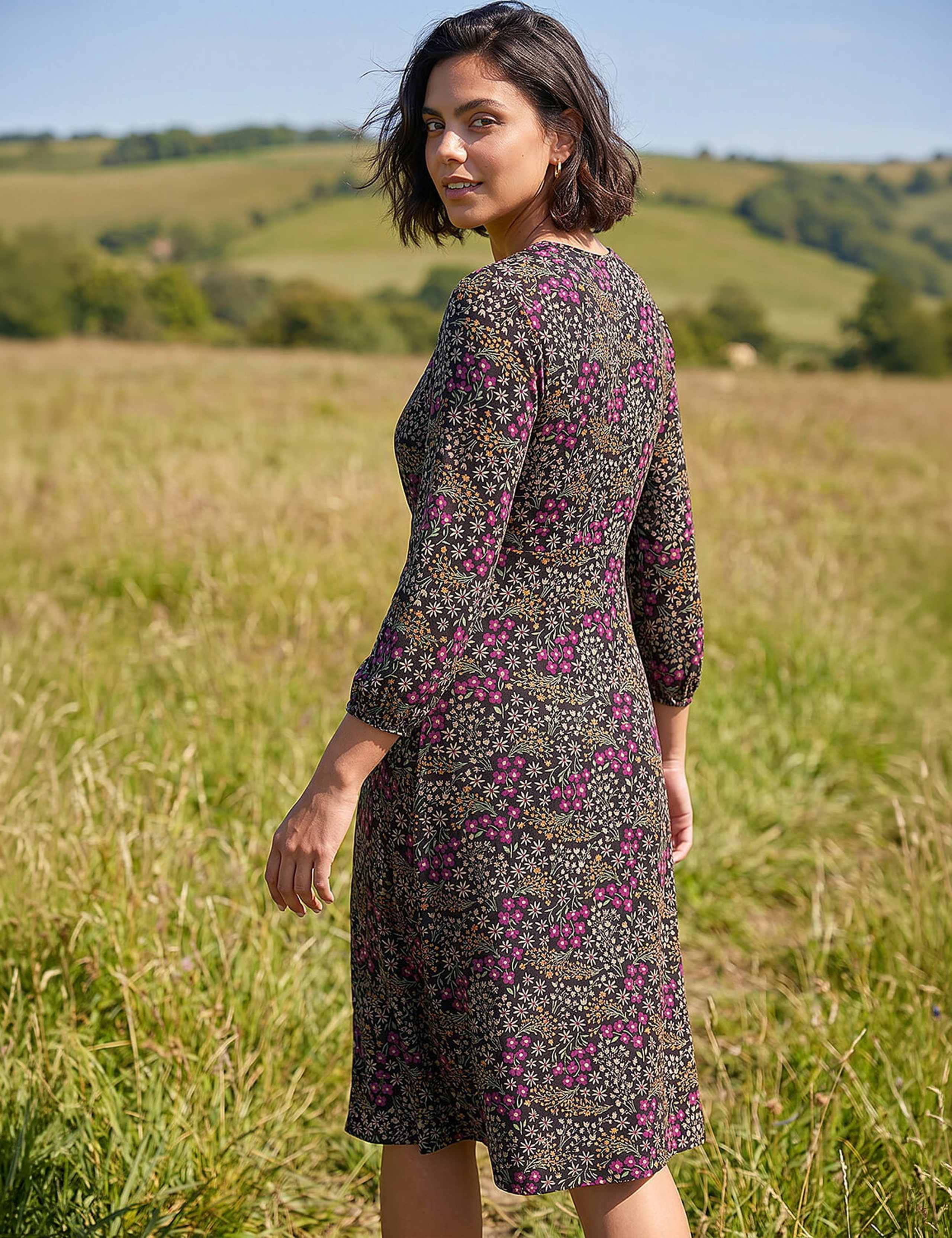 Square Neck Ditsy Floral Dress 3 of 4
