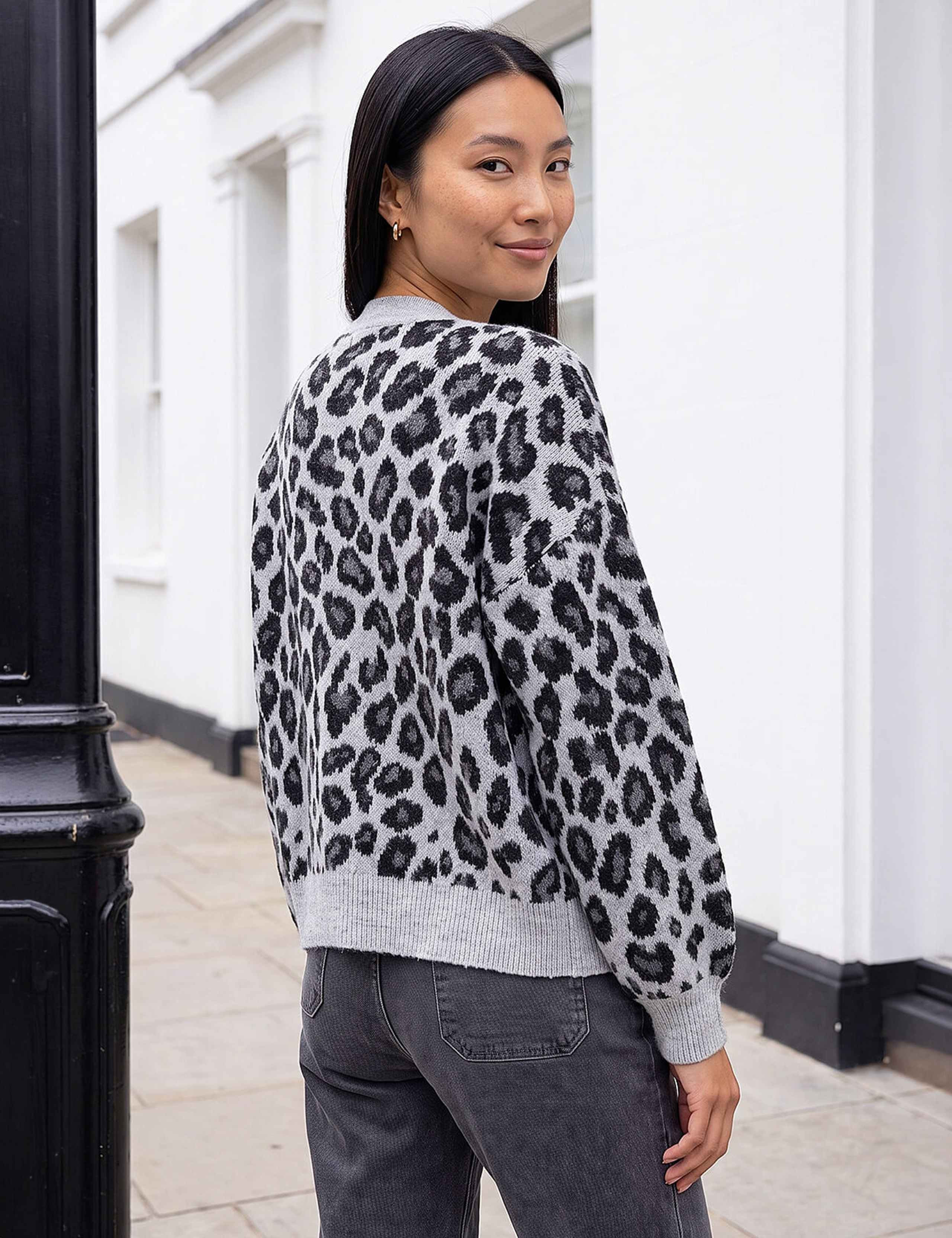 Jacquard Animal Print Cardigan 3 of 4