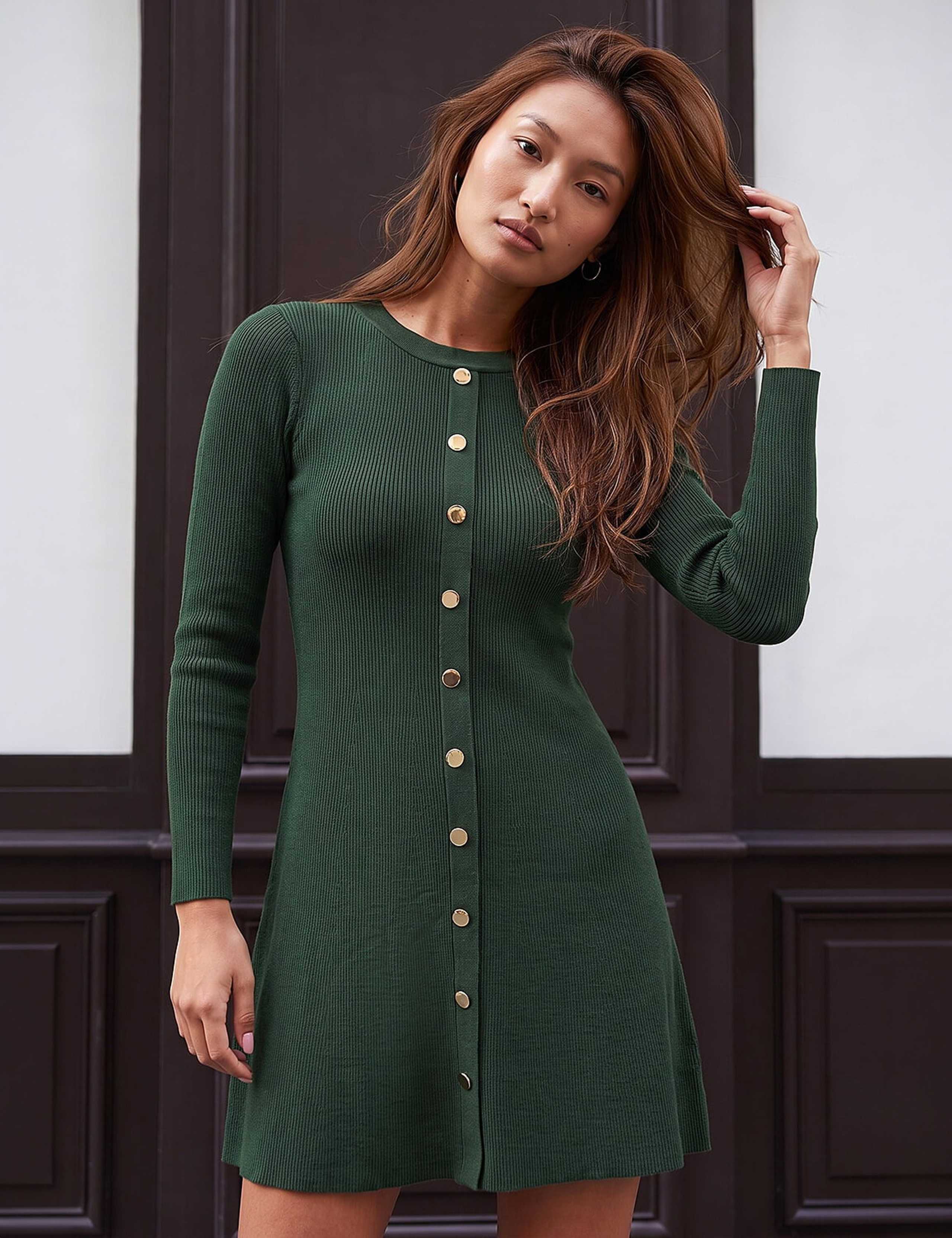 Knitted Button Dress 2 of 4