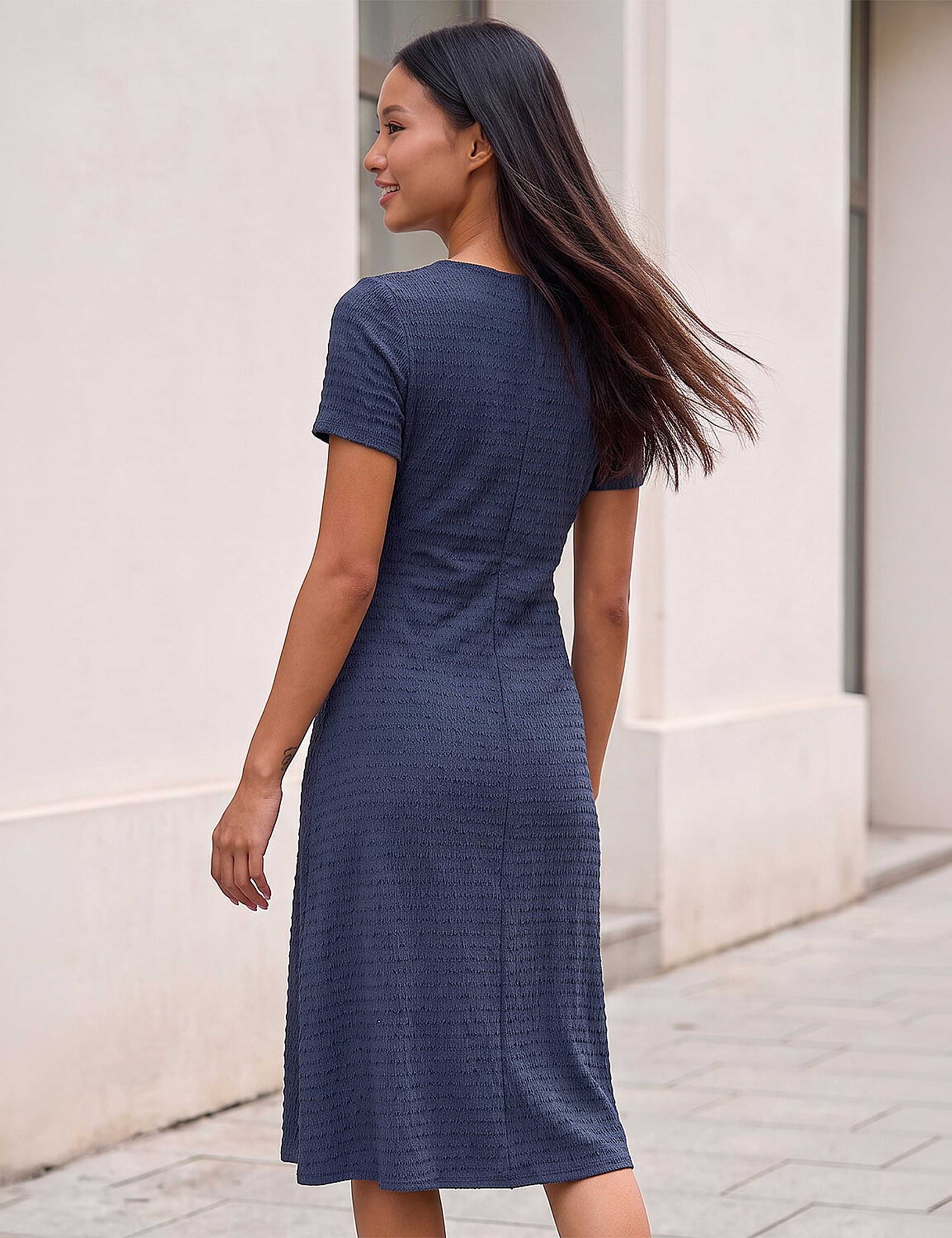 Petite Ruched Front Midi Dress 2 of 4