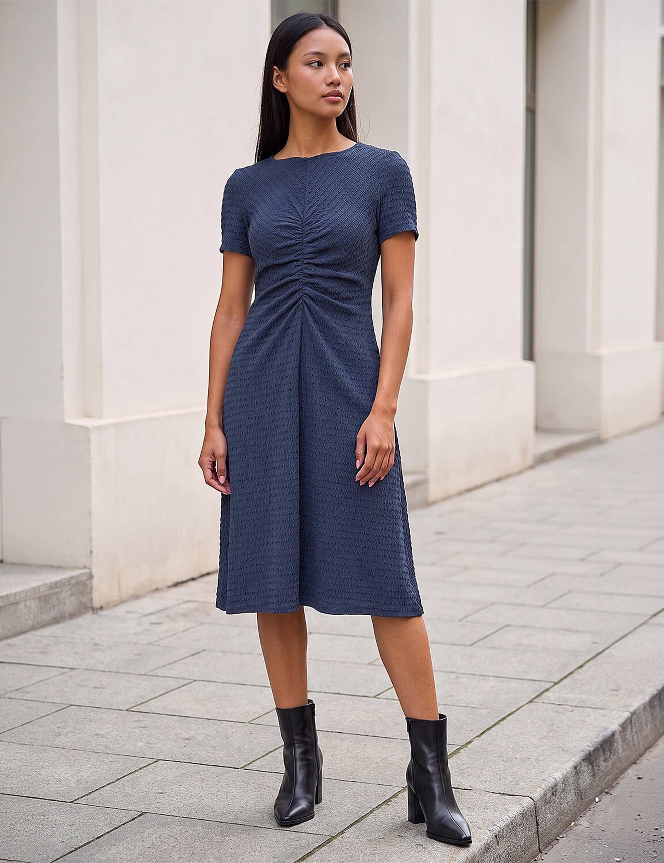 Petite Ruched Front Midi Dress 3 of 4