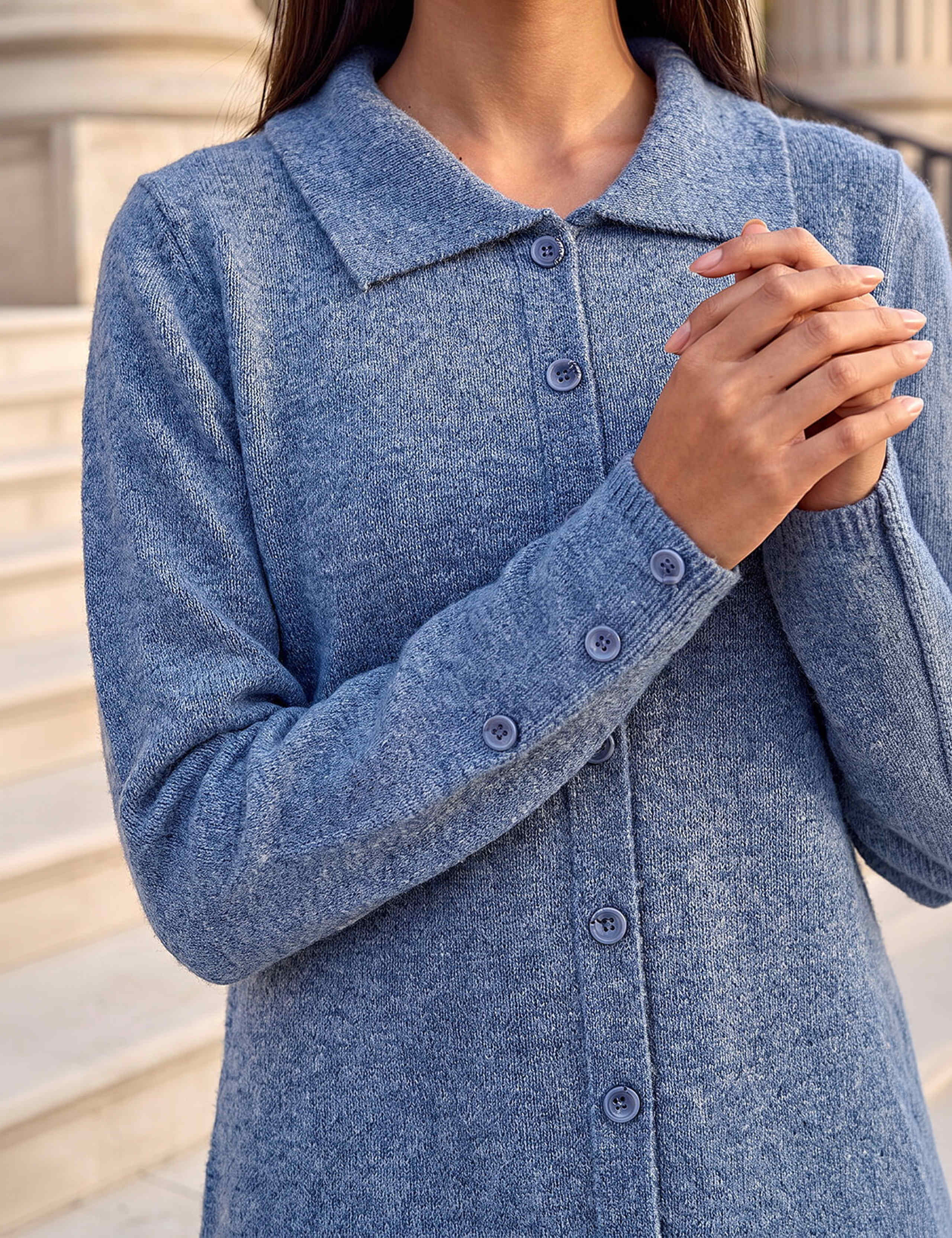 Petite Collared Knitted Shift Dress 4 of 4