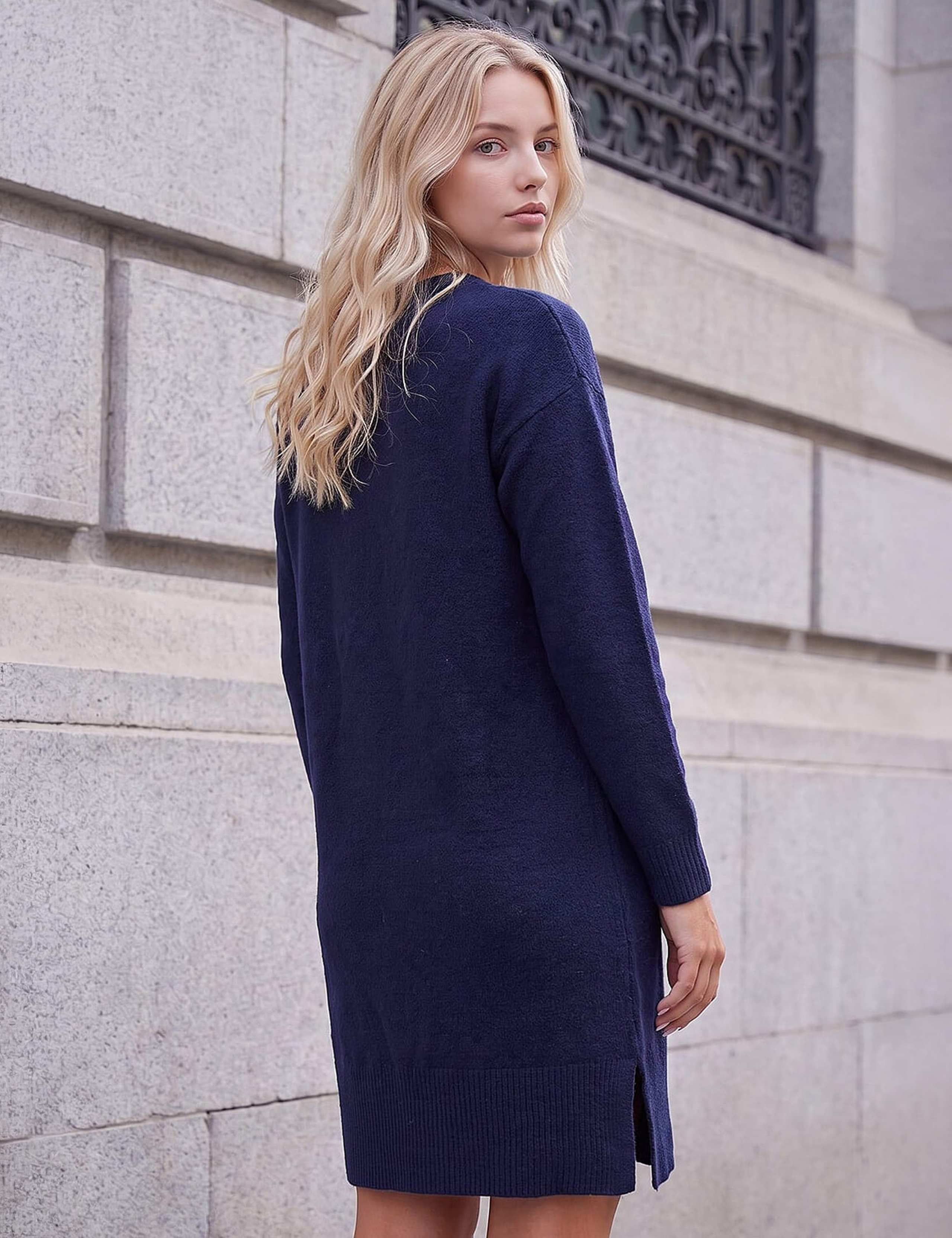 Petite Knitted Pintuck Shift Dress 3 of 4