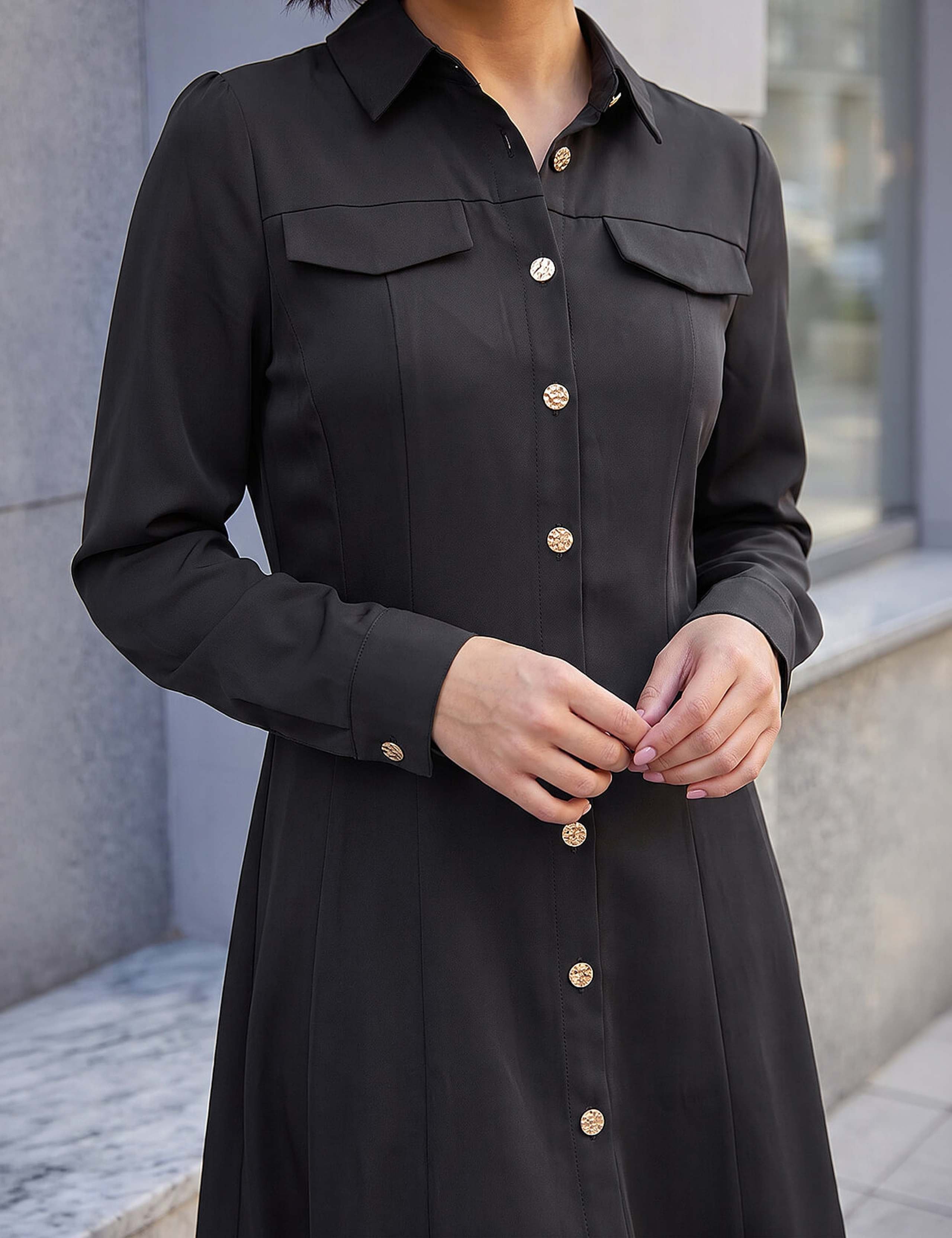 Collared Button Through Knee Length Shirt Dress 4 of 4