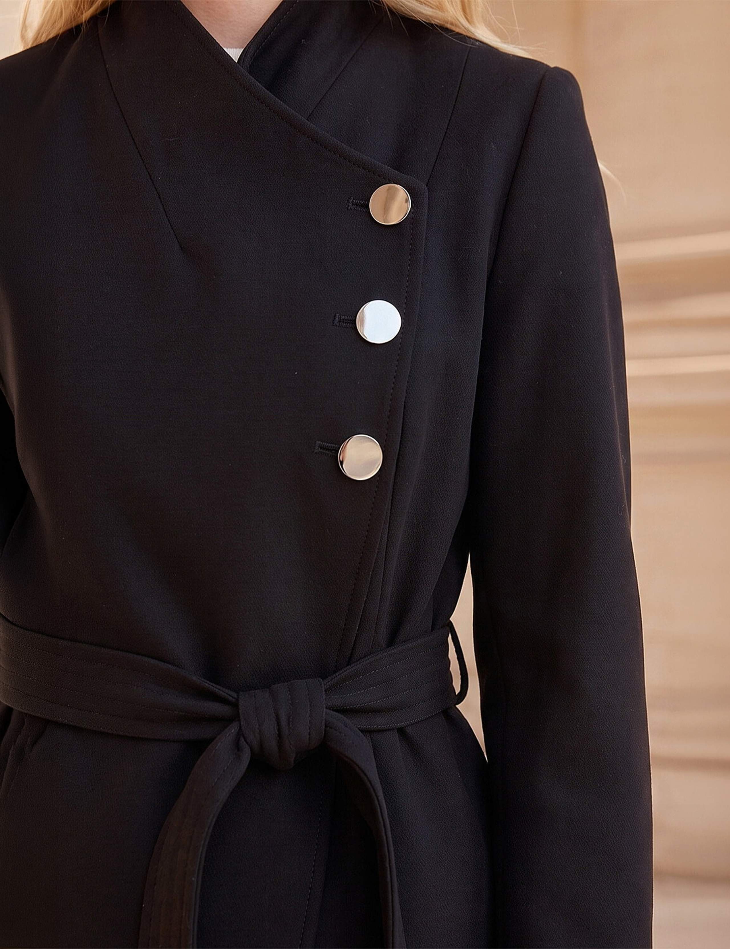 Petite Collared Wrap Coat 3 of 4