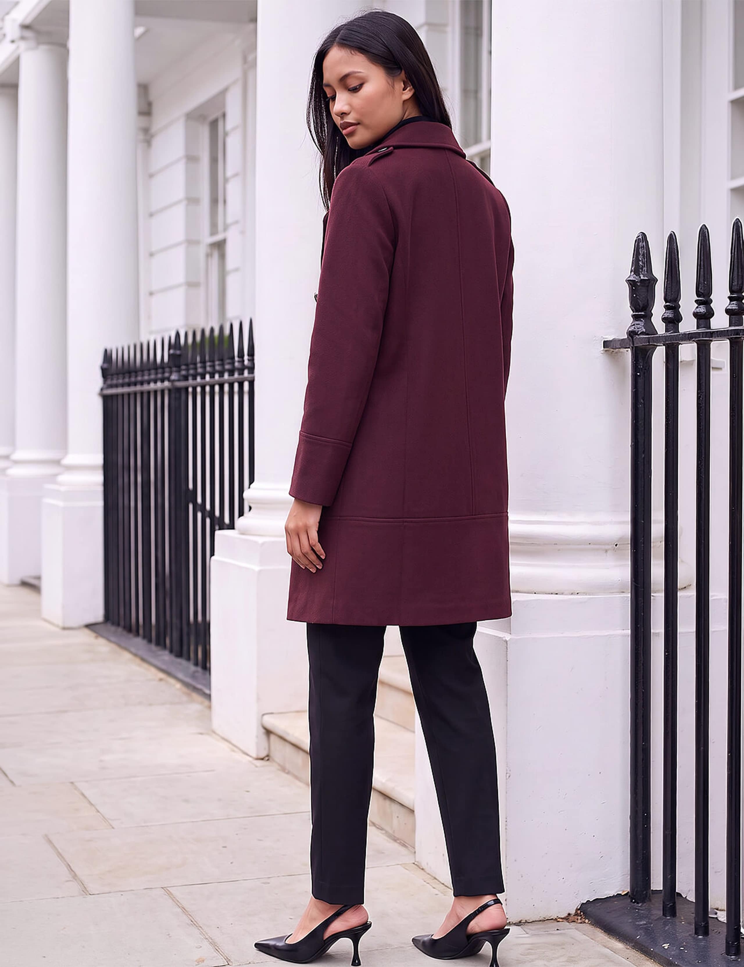 Petite Collared Double Breasted Coat 4 of 4