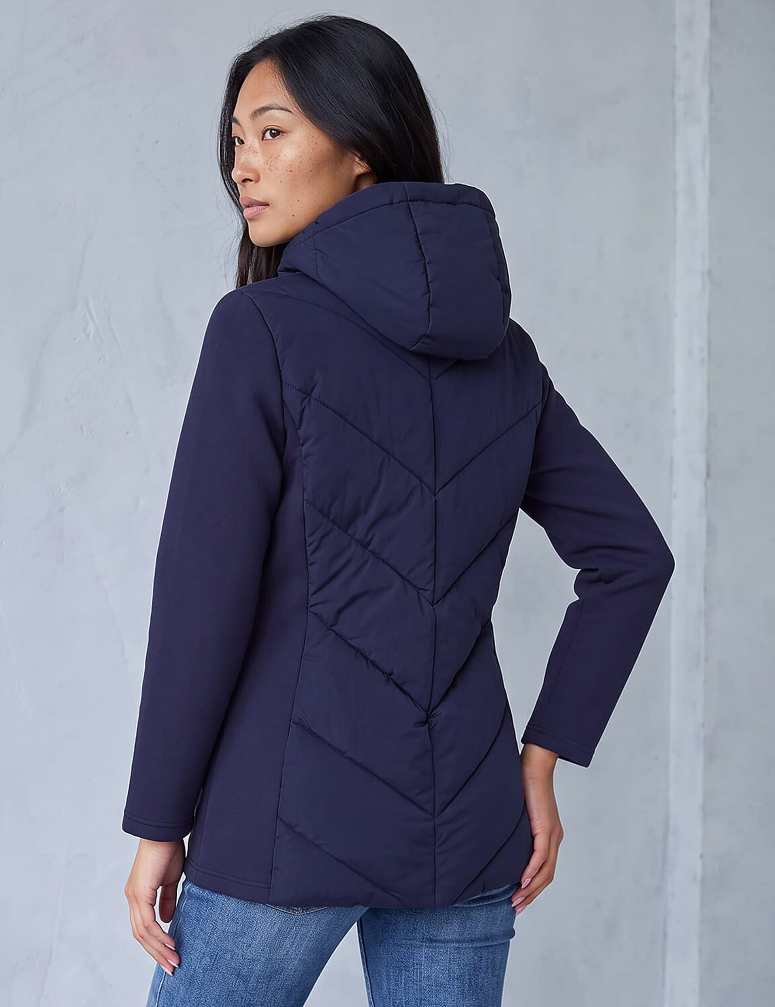Petite Chevron Quilted Hooded Coat 4 of 4