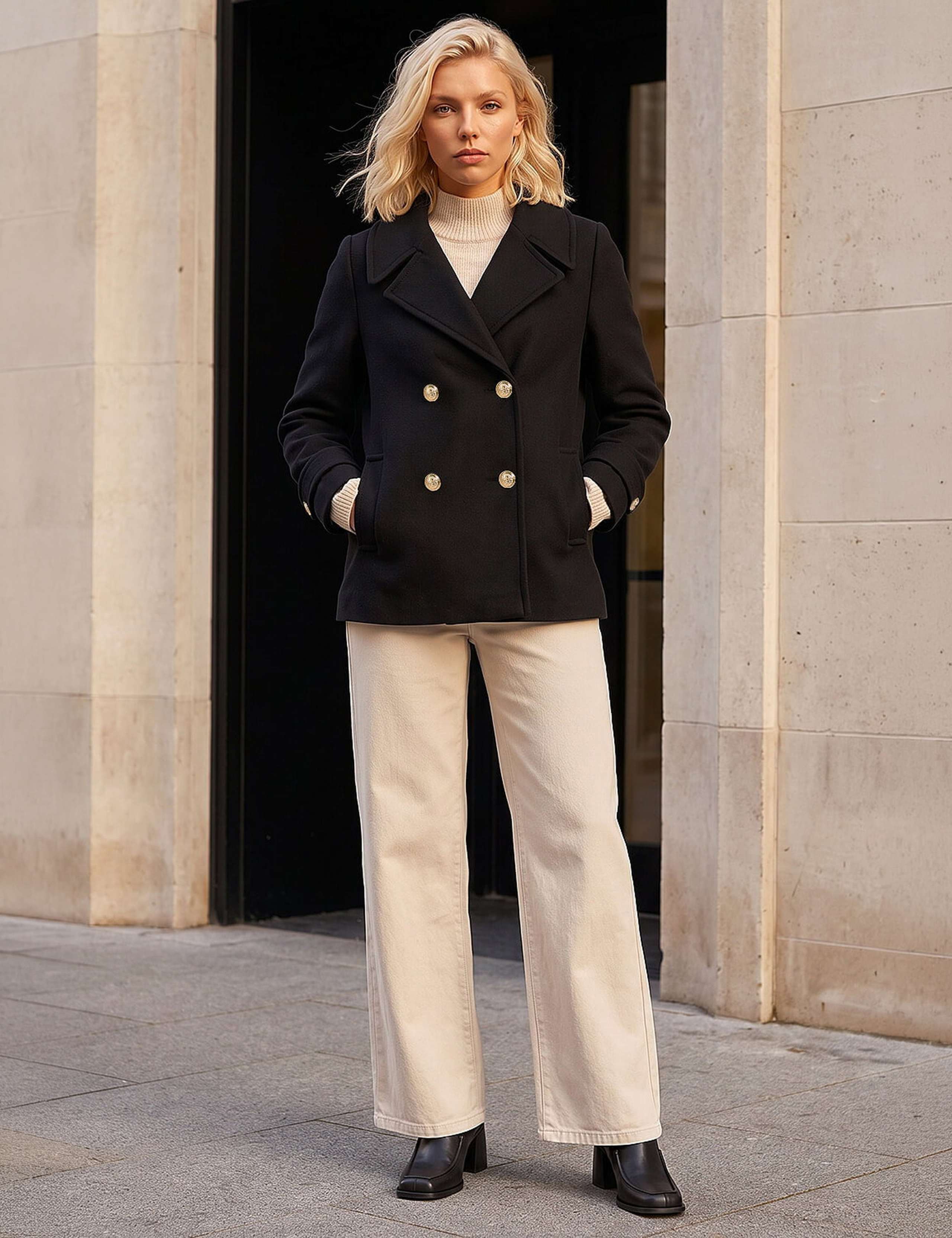 Petite Collared Double Breasted Coat 2 of 4