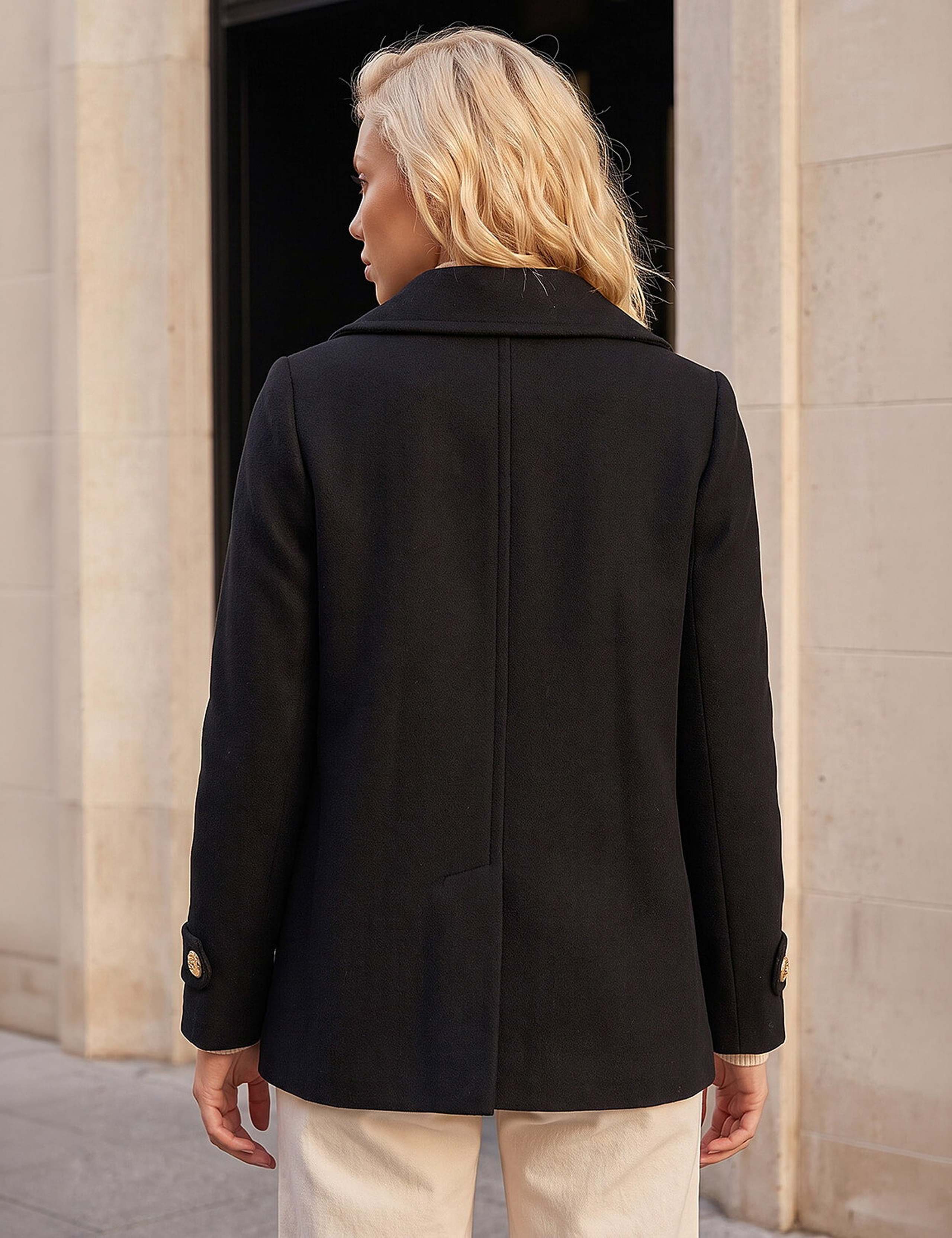 Petite Collared Double Breasted Coat 4 of 4