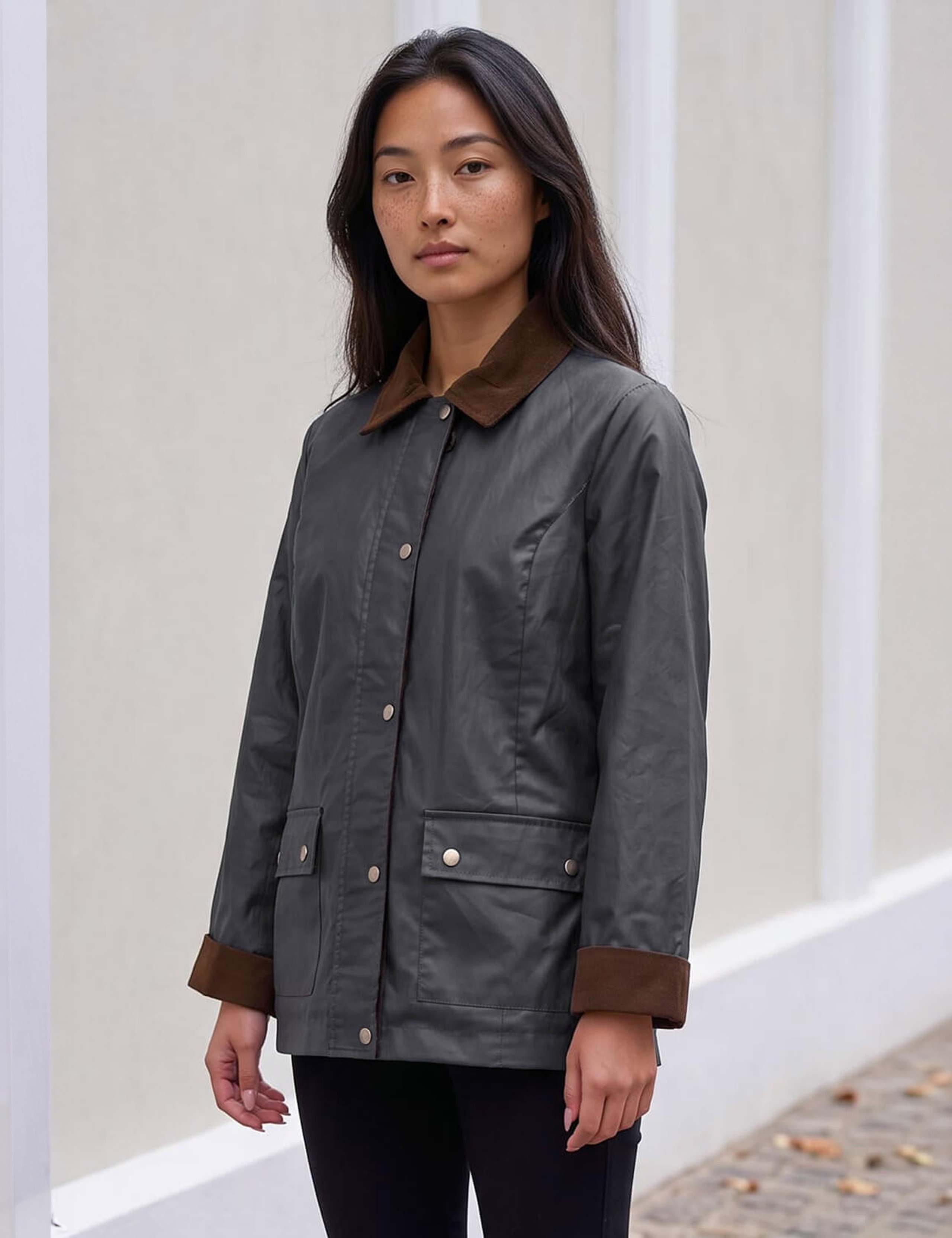 Petite Pure Cotton Showerproof Raincoat 1 of 4