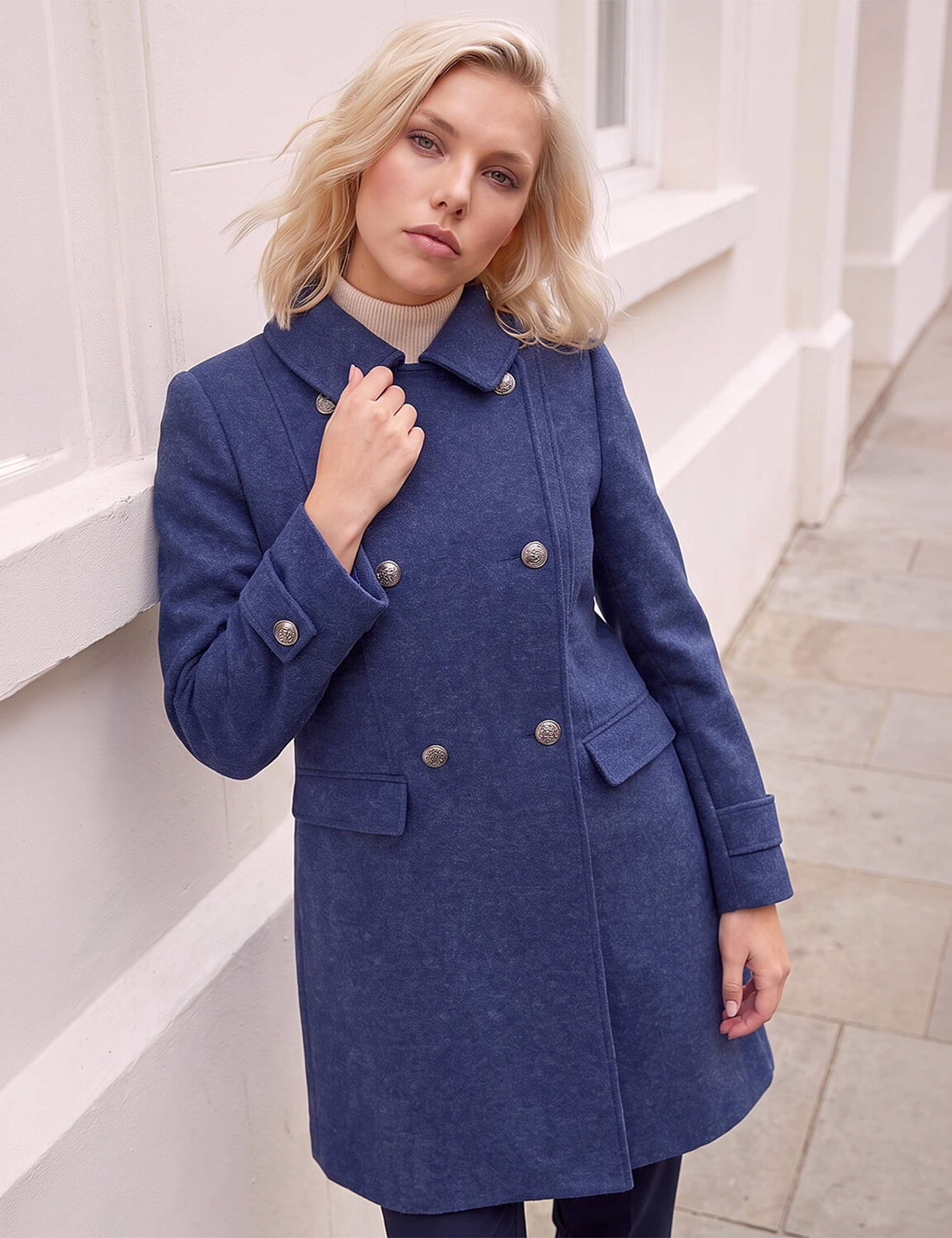 Petite Double Breasted Military Coat 2 of 4