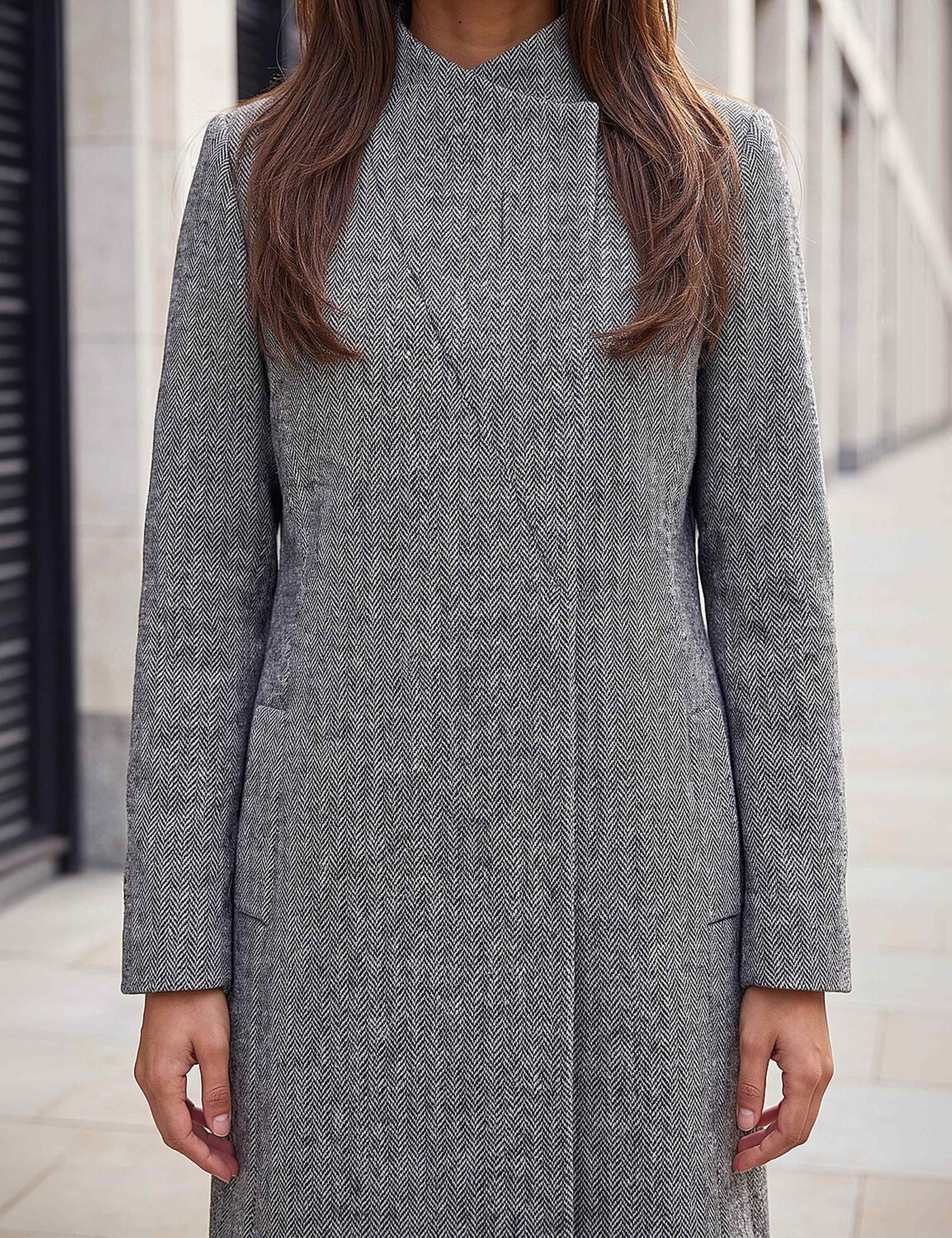 Tweed Funnel Neck Coat 3 of 4
