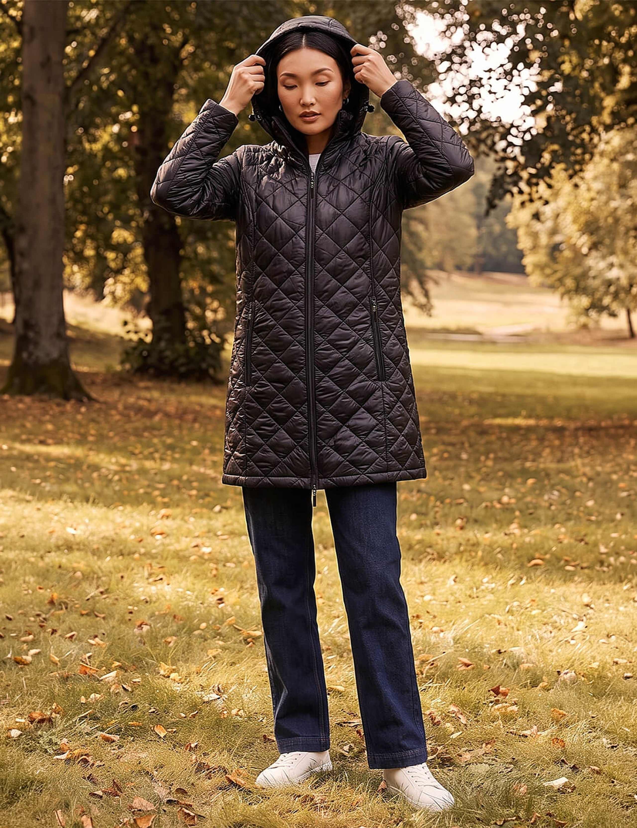 Two Tone Diamond Quilted Coat 2 of 4