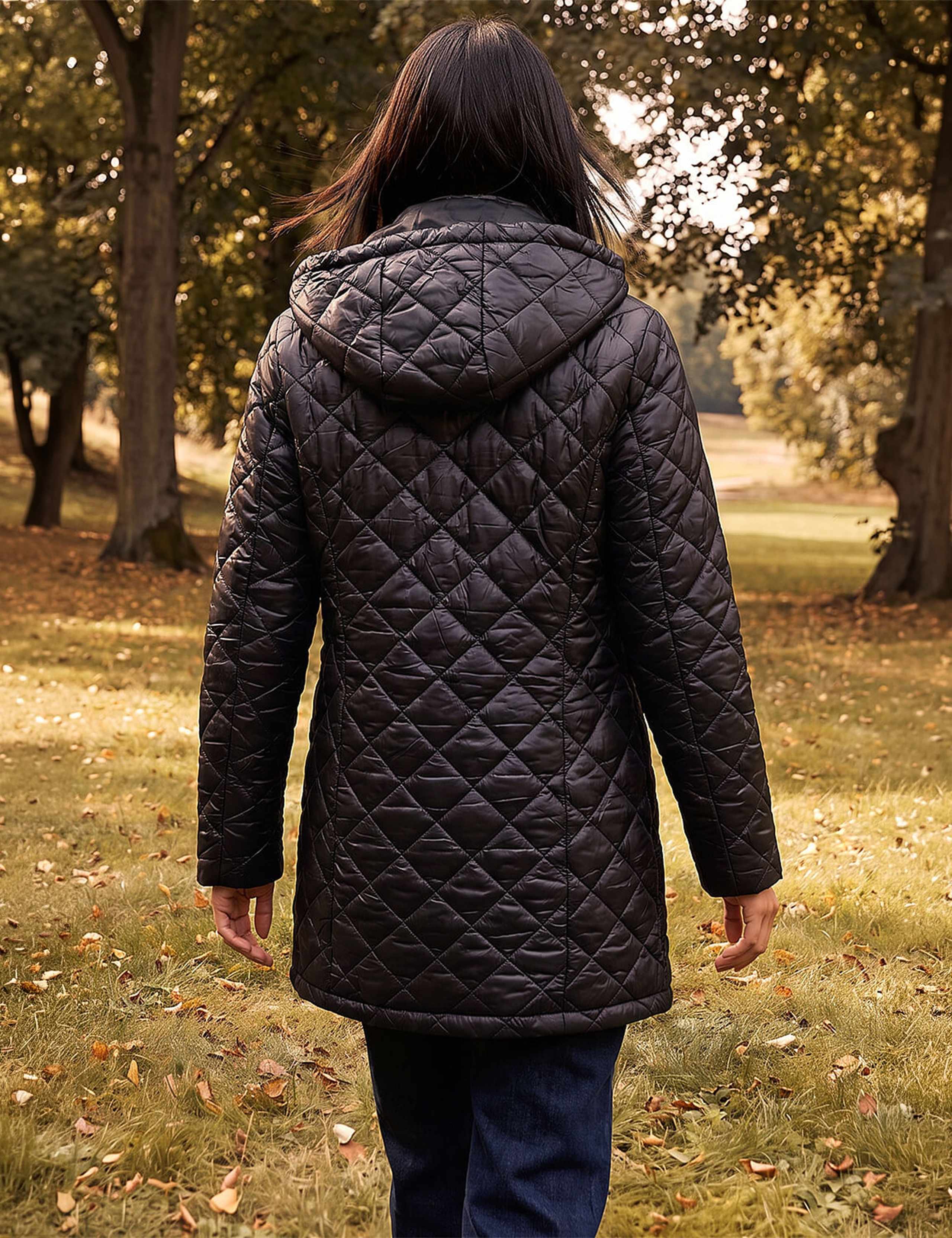 Two Tone Diamond Quilted Coat 4 of 4