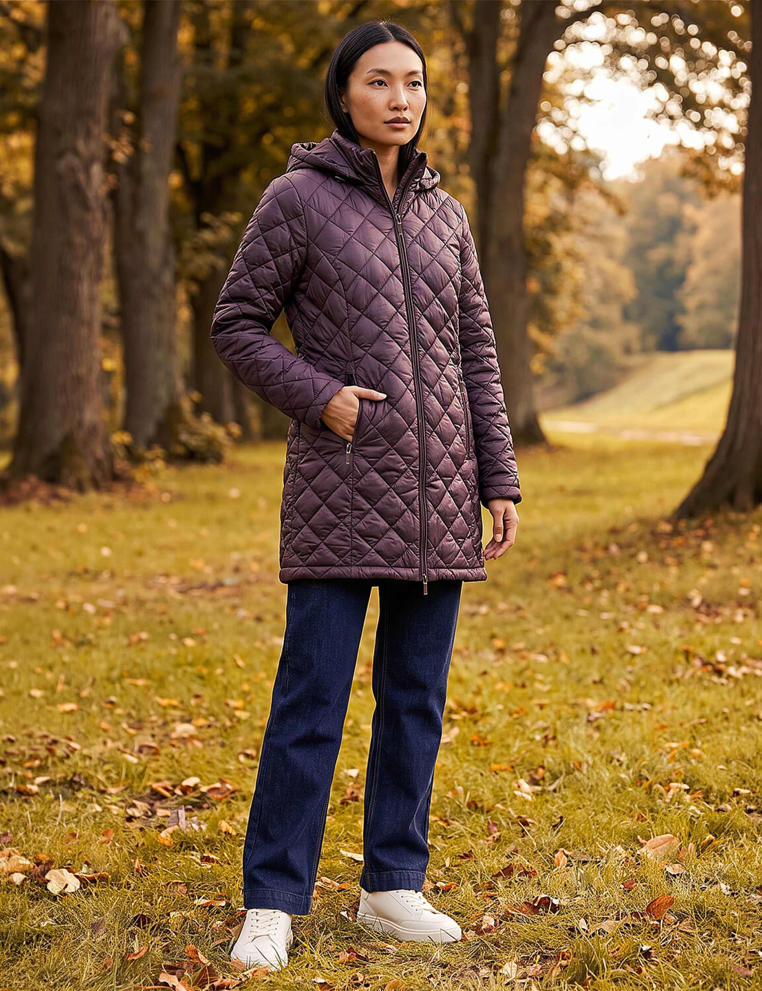 Two Tone Diamond Quilted Coat 2 of 4