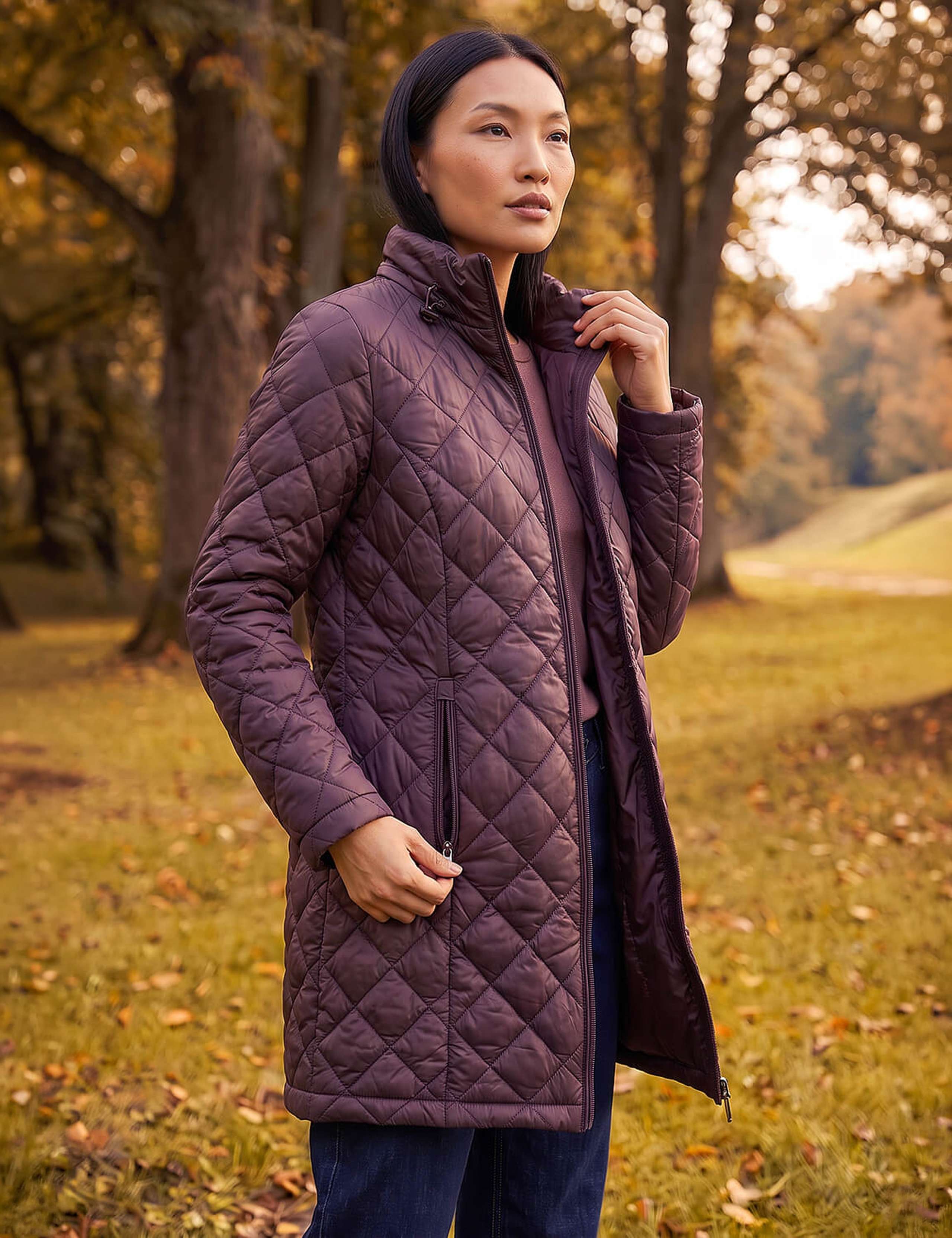 Two Tone Diamond Quilted Coat 3 of 4