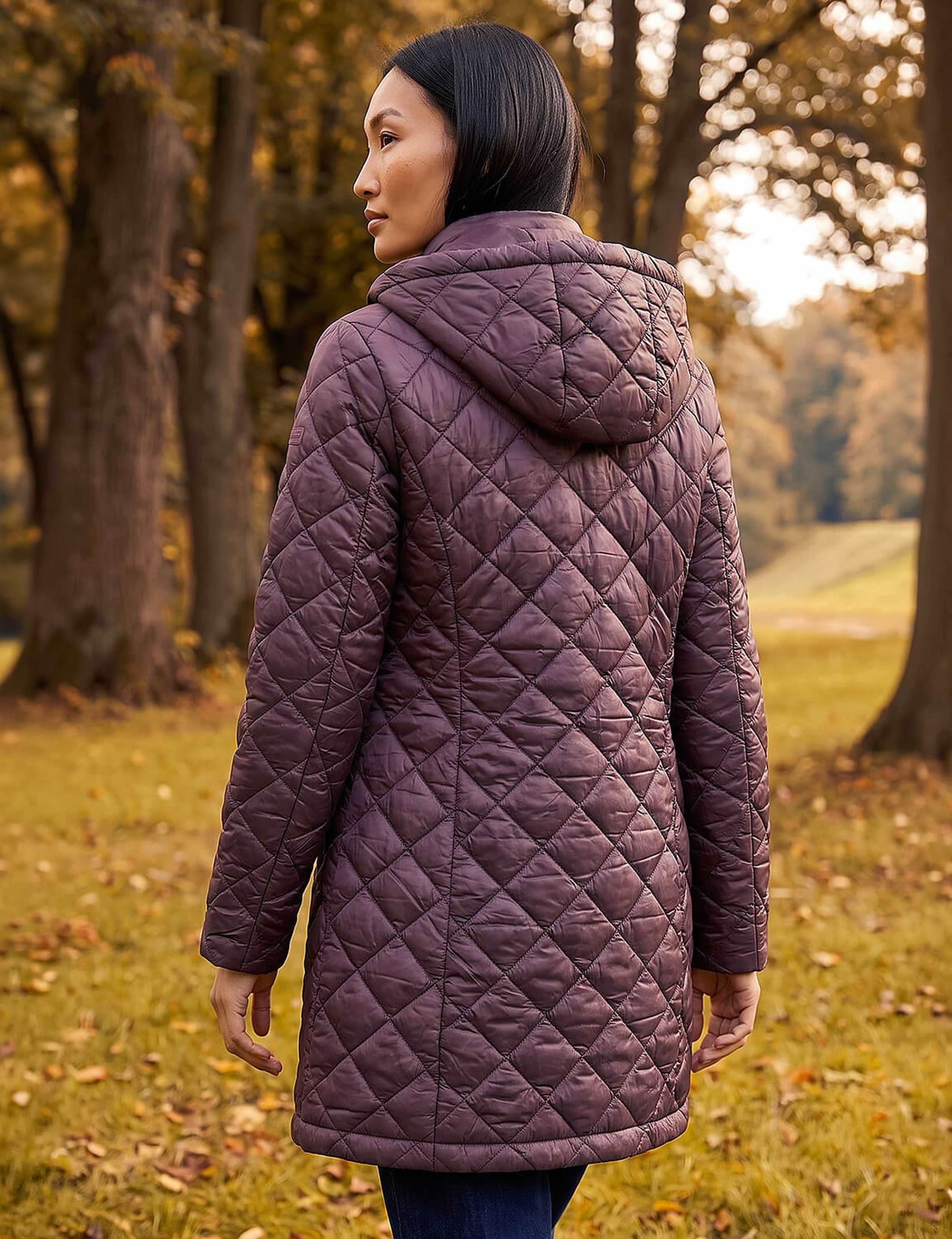 Two Tone Diamond Quilted Coat 4 of 4